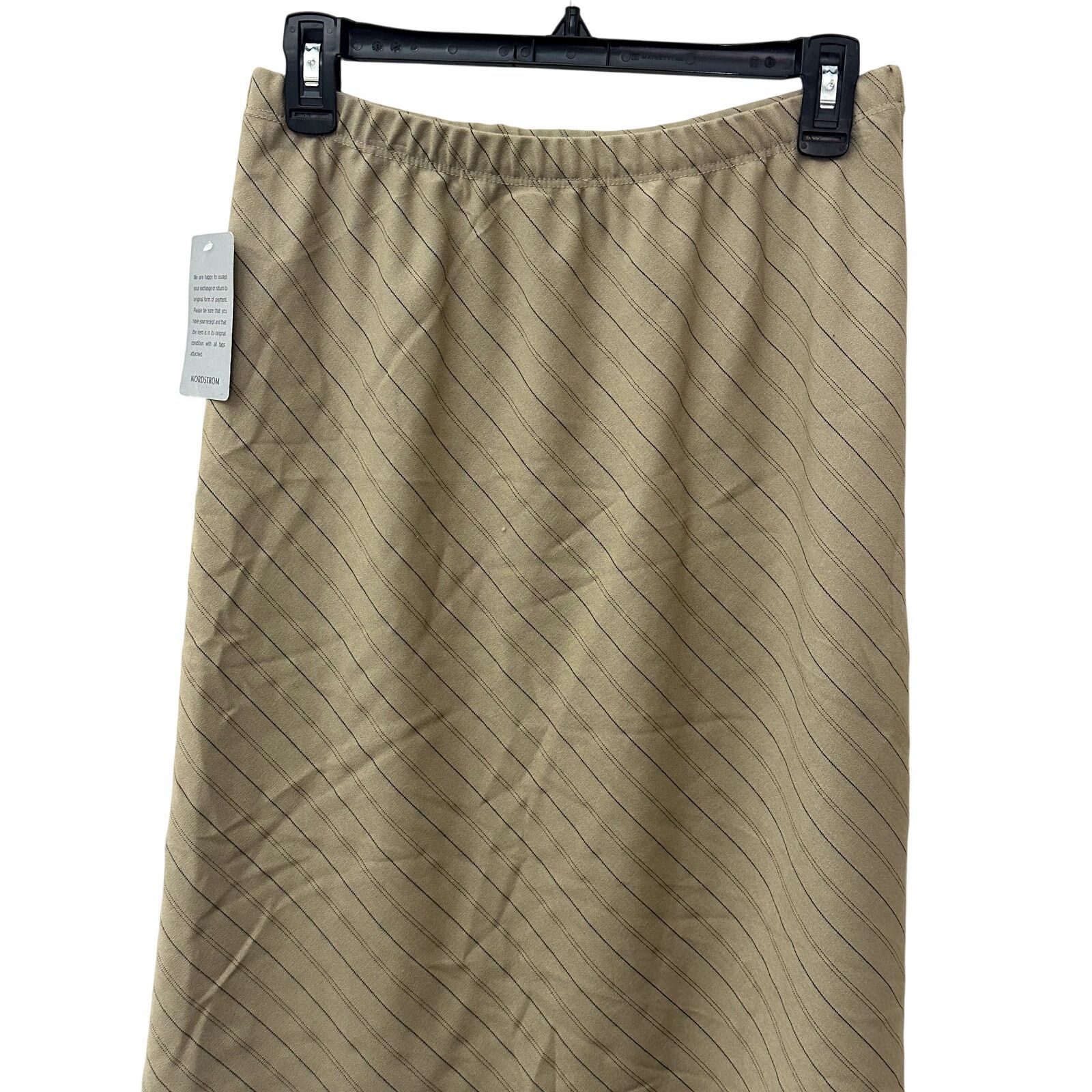 Other Forgotten Grace Skirt Midi Pinstripe Tan Black Womens M NWOT Size 28" / US 6 / IT 42 - 5 Thumbnail