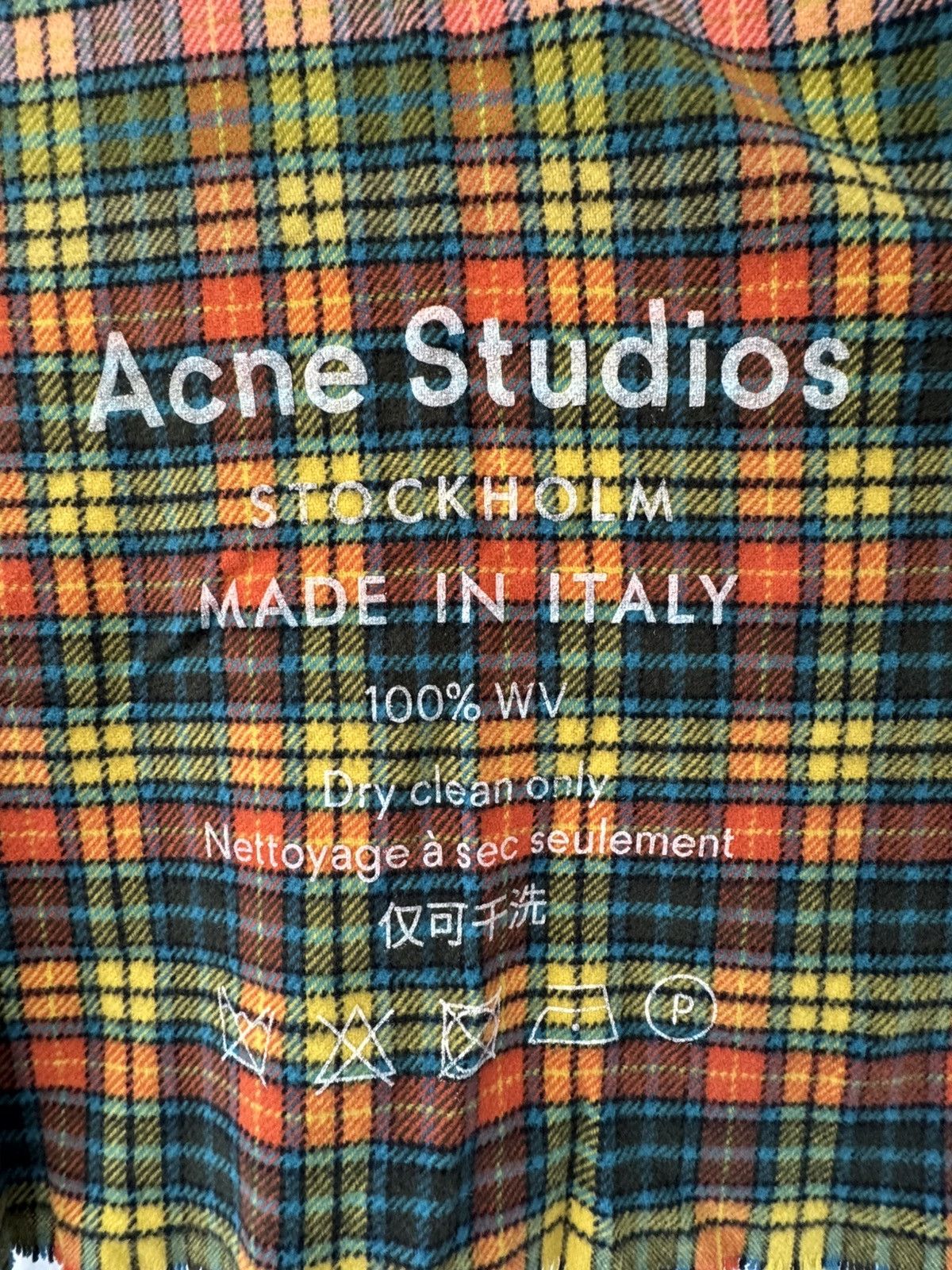Acne Studios Acne Studios Wool Oversized Ombré Plaid Scarf Size ONE SIZE - 2 Thumbnail