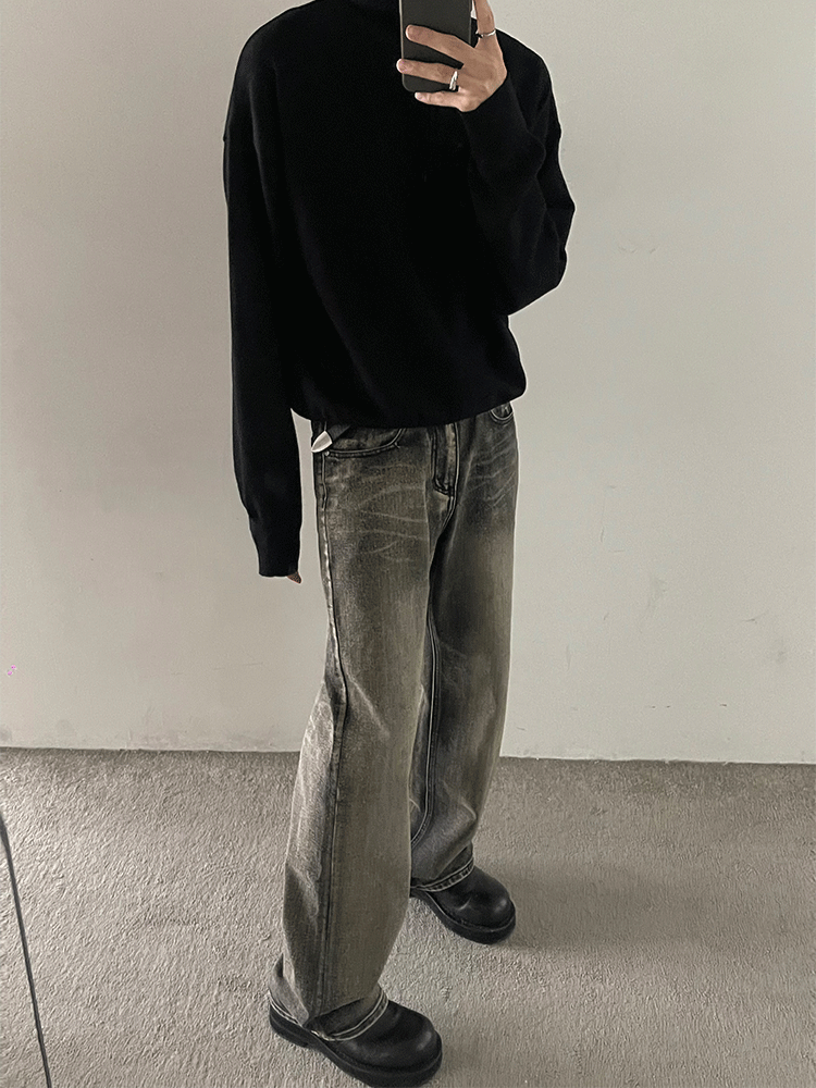 Japanese Brand × Jean American retro washed distressed straight cleanfit jeans Size US 32 / EU 48 - 6 Thumbnail
