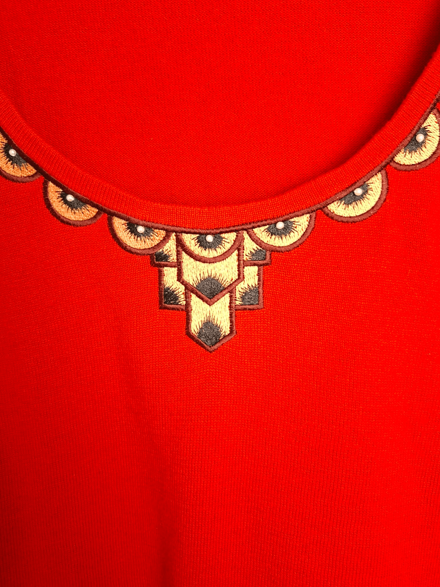 Shanghai Tang SHANGHAI TANG Cashmere Blend Sweater Embroidered Art Deco Size L / US 10 / IT 46 - 6 Thumbnail