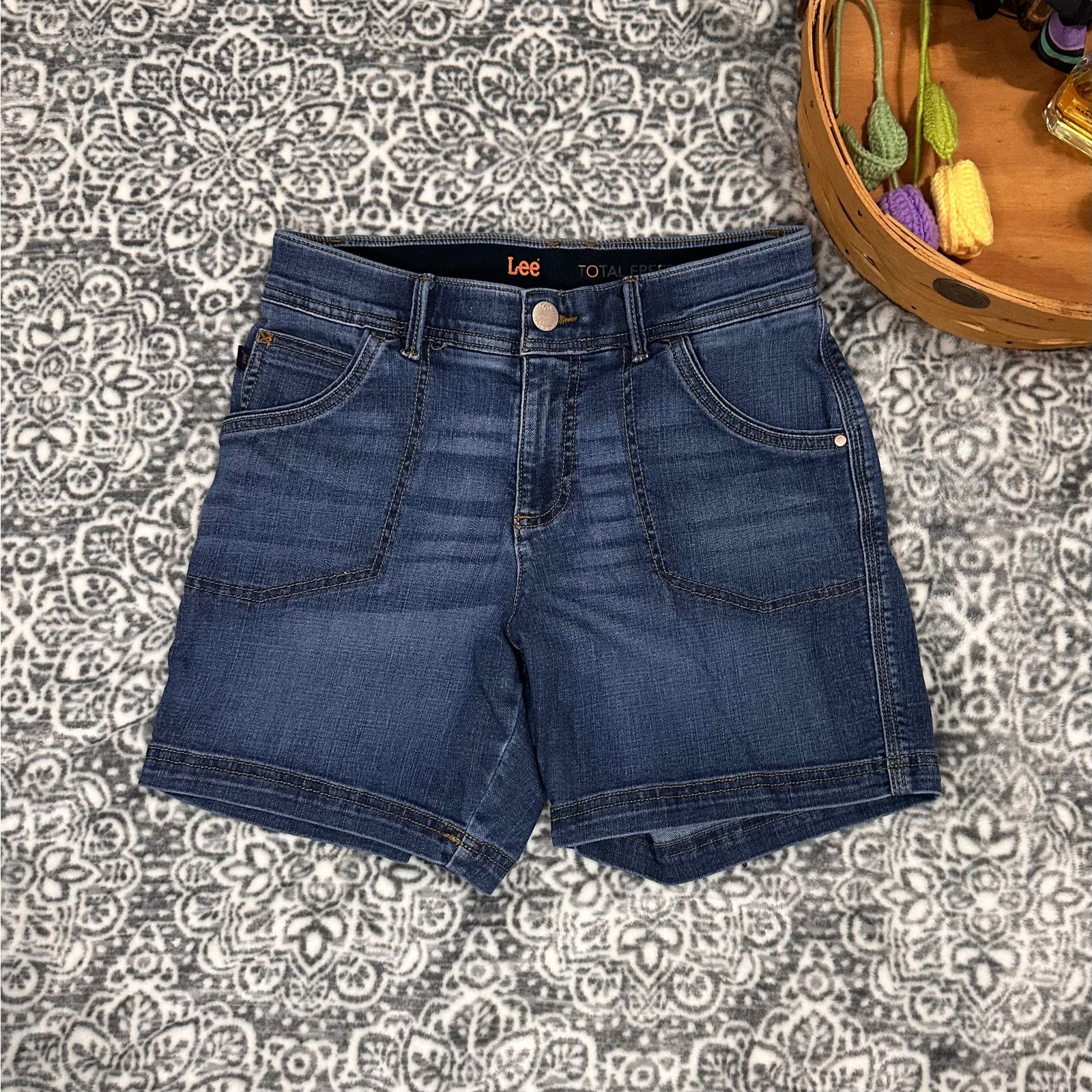 Lee Lee Total Freedom y2k Midi Denim Shorts Size 4 Medium Size 27" / US 4 / IT 40 - 2 Thumbnail