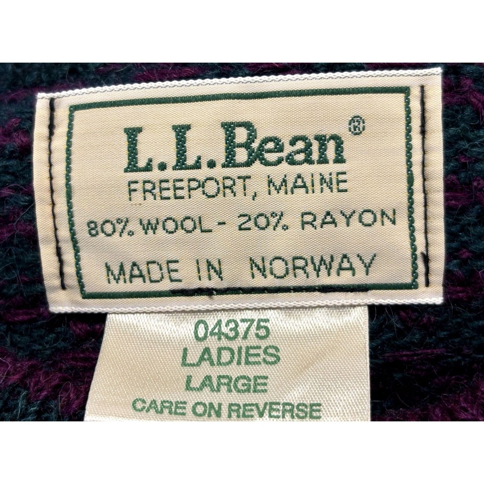 Vintage VINTAGE L.L.Bean Norwegian Sweater Birds Eye Wool Blend Large Womens 80s Crewneck Pullover Knit Wool Fall Winter Crew Neck Shirt Woman Size L / US 10 / IT 46 - 7 Thumbnail