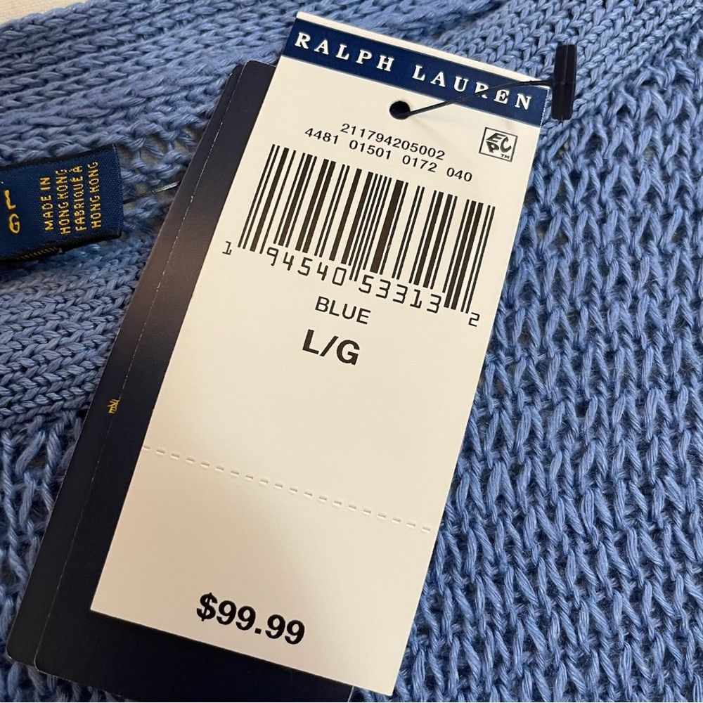 Polo Ralph Lauren NWT New $ 99 Polo Ralph Lauren Linen Blue White Striped Swe Size L / US 10 / IT 46 - 7 Thumbnail