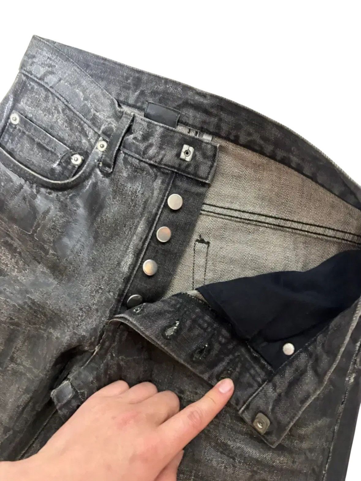 Dior *rare* Dior Homme Hedi Slimane Wax Coated Jean Size US 27 - 7 Thumbnail