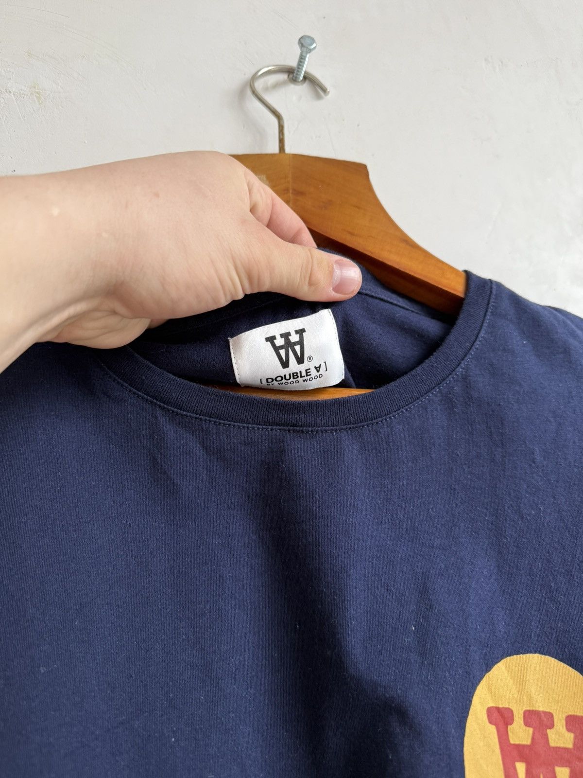 Wood Wood Wood Wood Double A Navy men’s tshirt size XL Size US XL / EU 56 / 4 - 5 Thumbnail