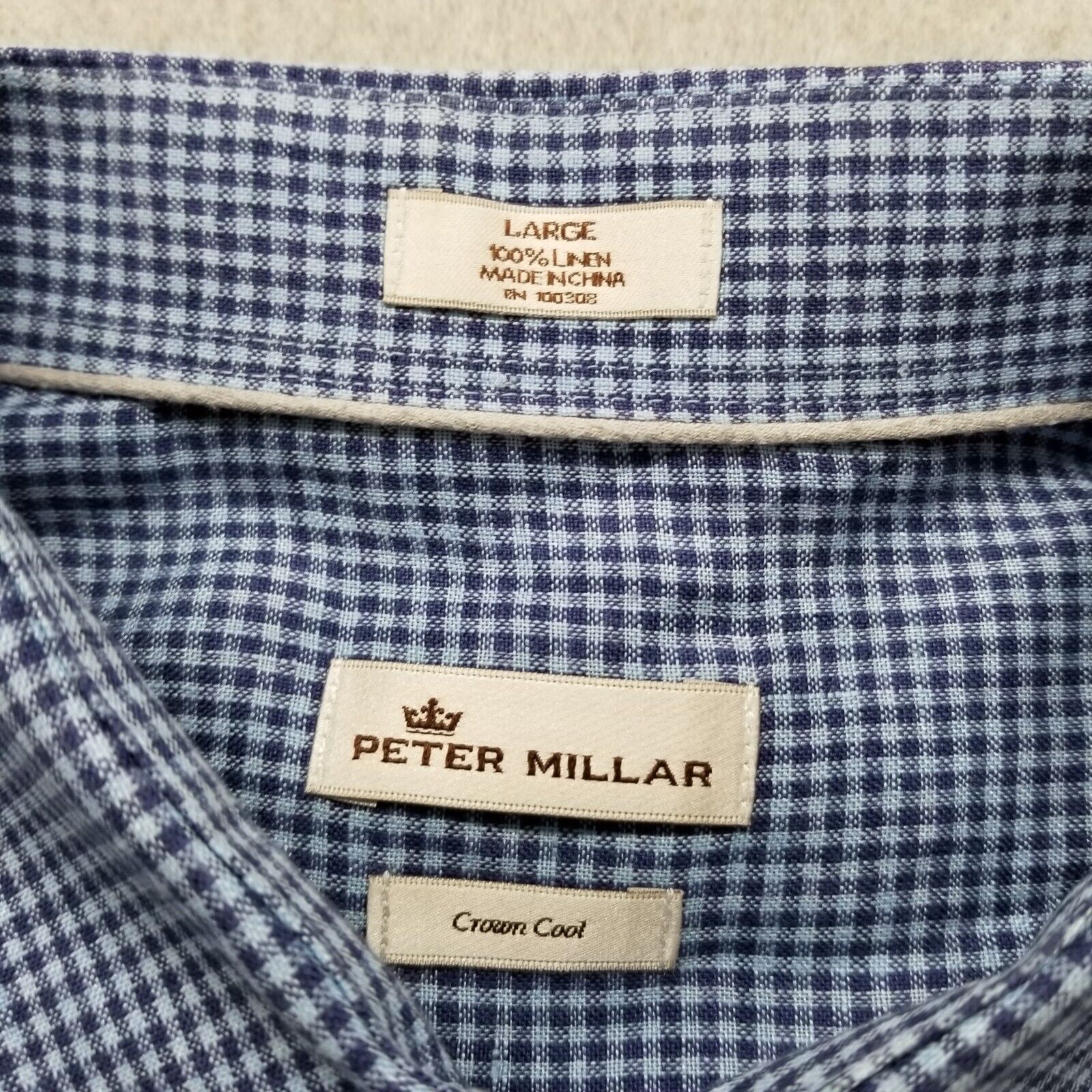 Peter Millar Peter Millar Shirt Mens L Button Up Long Sleeve 100% Linen Size US L / EU 52-54 / 3 - 9 Thumbnail