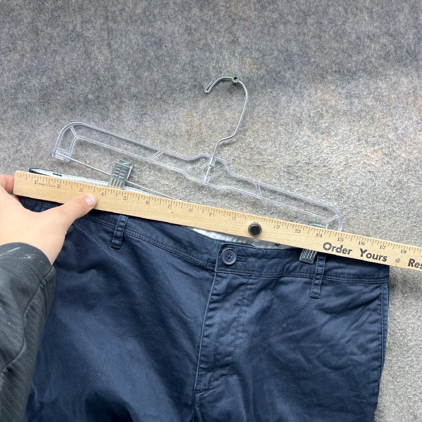 Armani Exchange Armani Exchange Pants Mens 33R Navy Chino Slim Fit Stretch Flat Front Casual Size US 33 - 6 Thumbnail