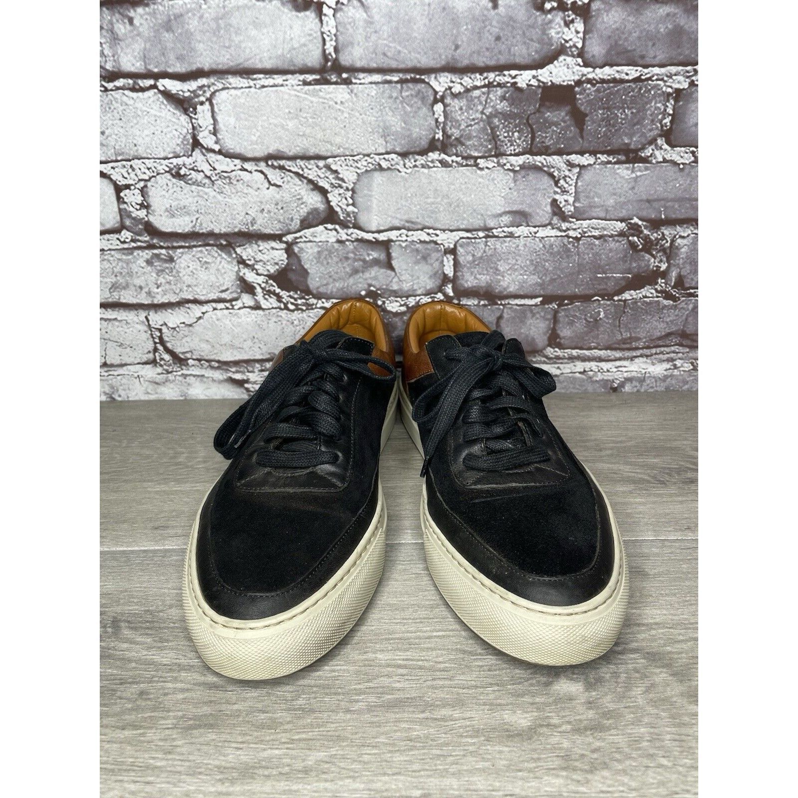 Frye Frye Black Suede Brown Leather Lace Up Low Top Casual Shoes Size US 10 / EU 43 - 14 Thumbnail