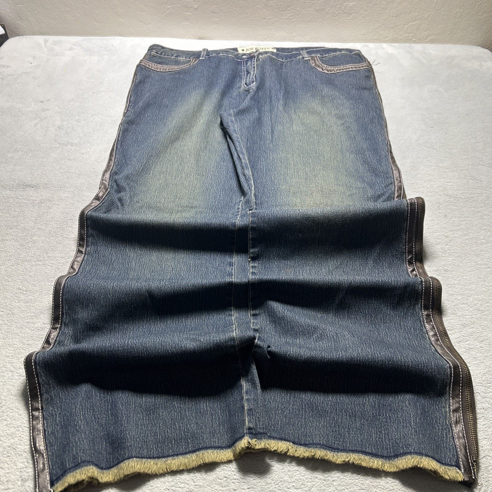 Joe Boxer Beyond Baggy Jeans Womens 21 42x33 Raw Hem Zip Sides Baggie Size US 42 / EU 58 - 1 Thumbnail