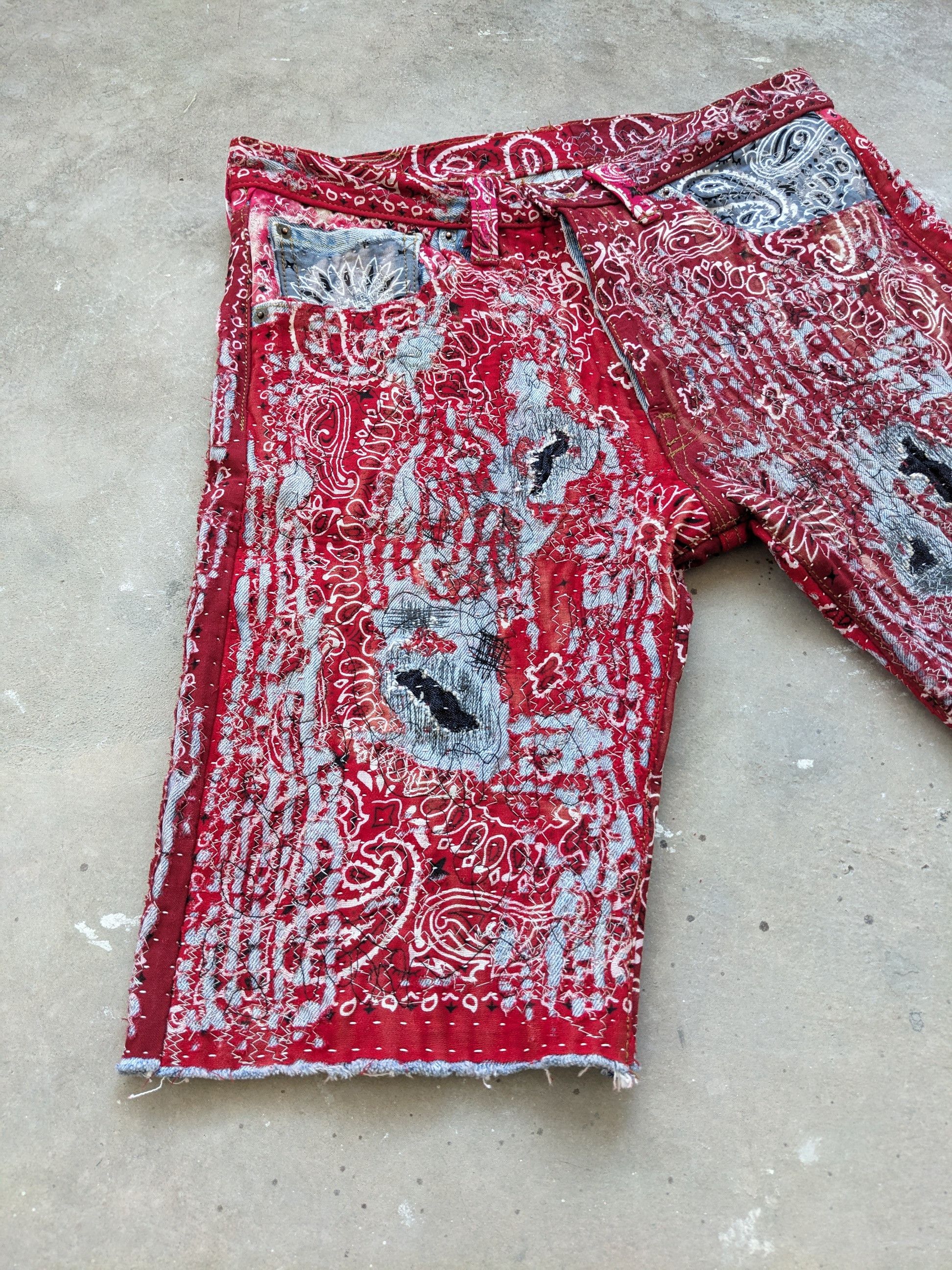 Japanese Brand × Levi's × Vintage Vintage Levis 501 Bandana Boro Inspired Proleta Re Art Size US 30 / EU 46 - 6 Thumbnail