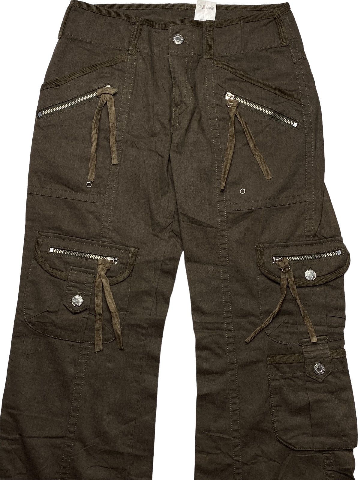 Japanese Brand 2000s Pauline Bleu - Flared Cargo Pants Size US 29 - 6 Thumbnail
