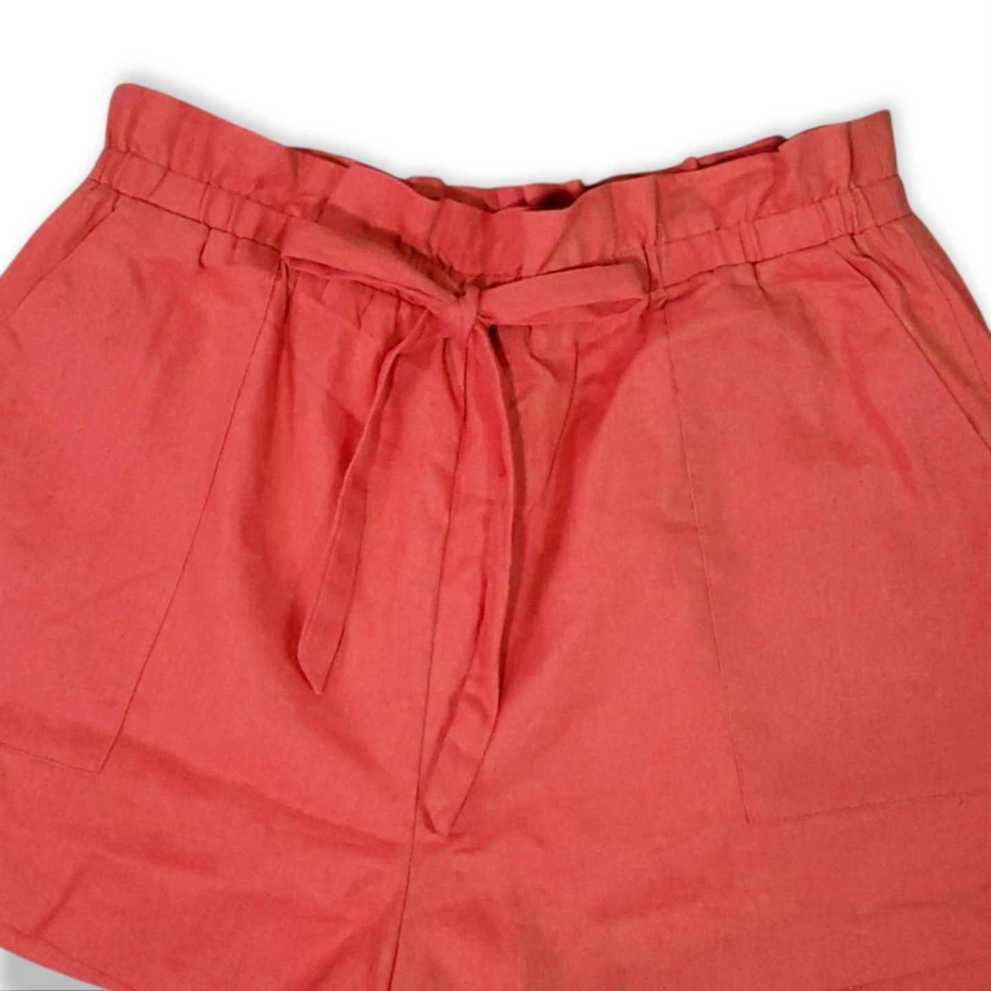 Other Lush Size L Shorts Cotton Linen Rayon Tie Front Pockets Size 34" / US 12 / IT 48 - 3 Thumbnail