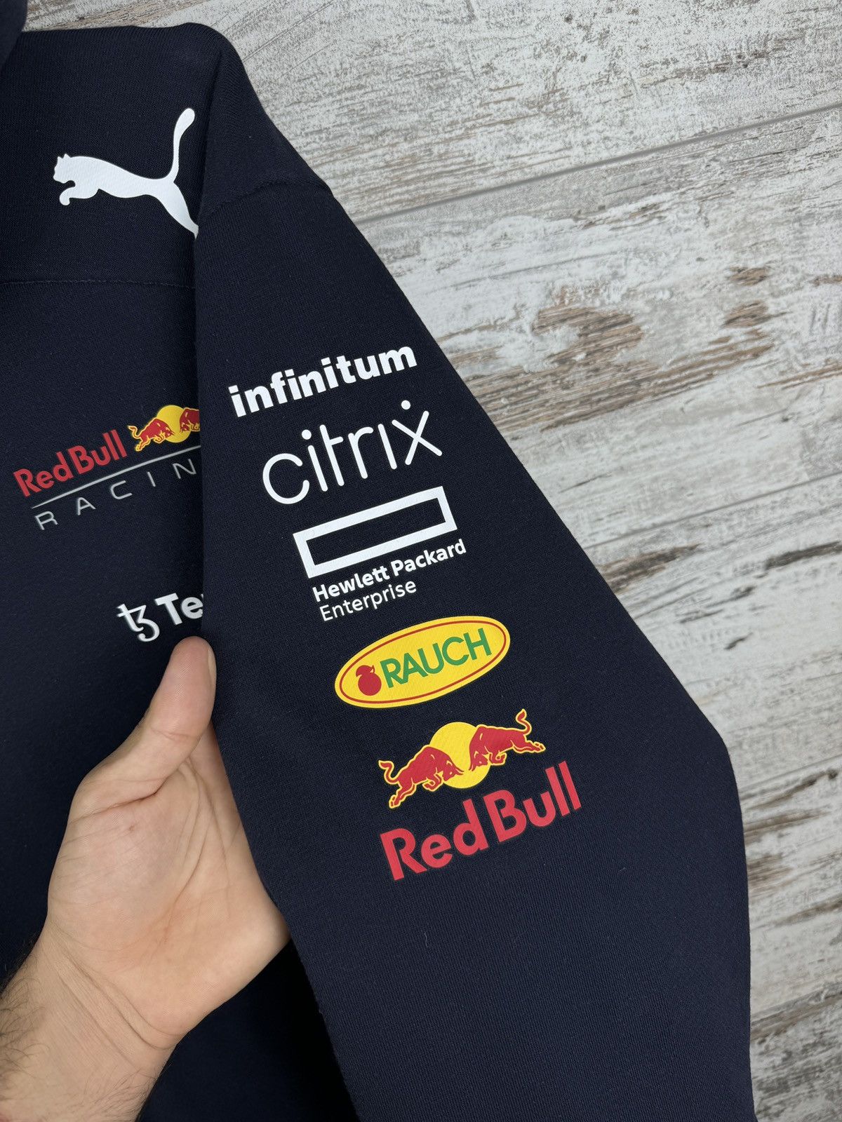 Puma × Red Bull Mens Vintage Puma Red Bull racing hoodie Mobil 1 jacket Size US XXL / EU 58 / 5 - 9 Thumbnail