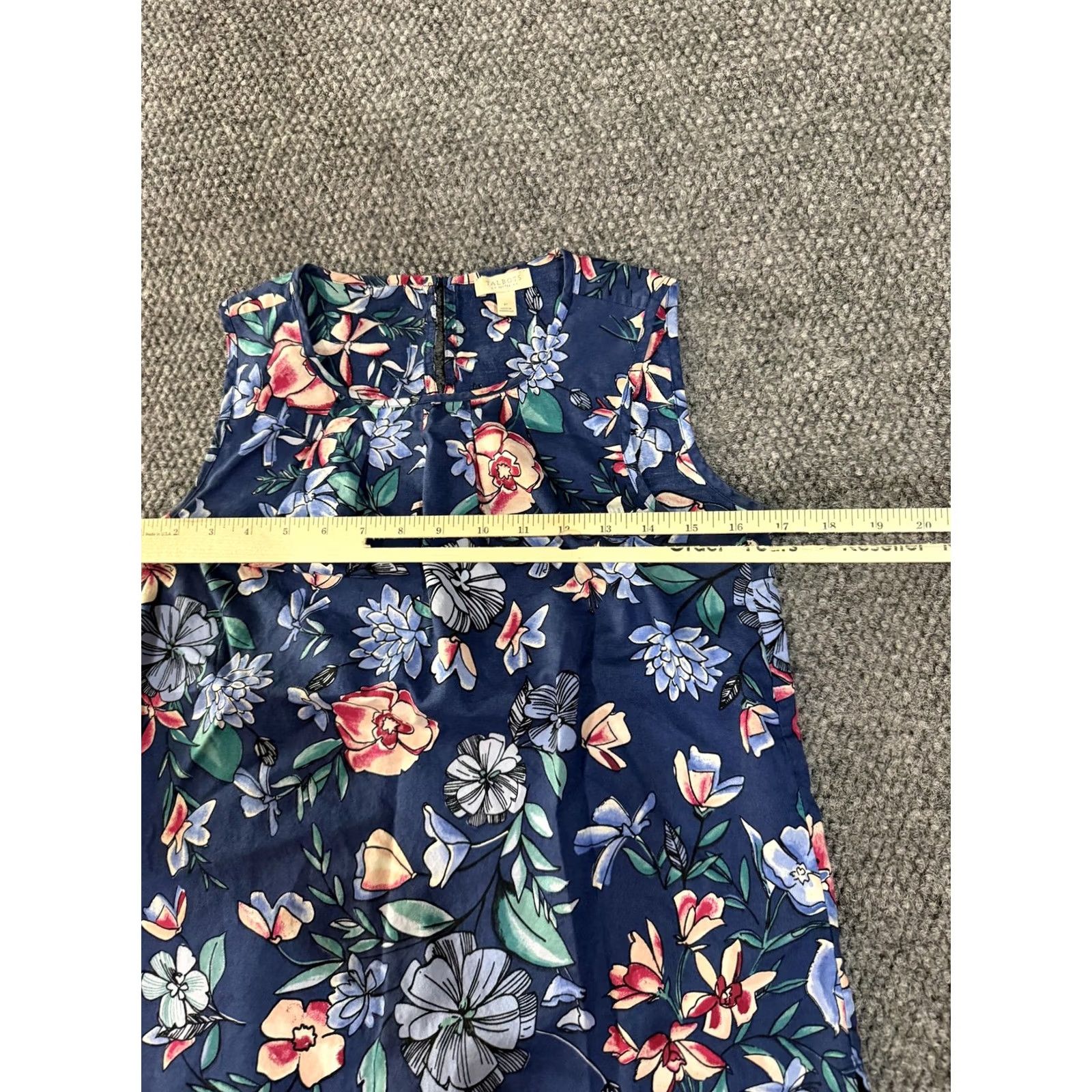 Talbots Talbots Blouse Womens P Multicolor Floral Sleeveless Round Neck 100% Cotton Casual Summer Petite Size S / US 4 / IT 40 - 4 Thumbnail
