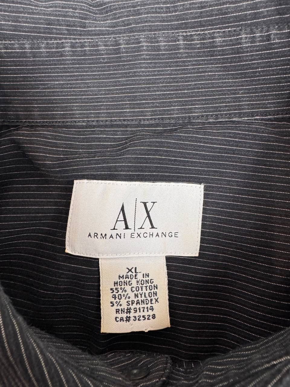 Armani Exchange Armani Exchange Men Striped Shirt Black Slim Fit Size XL Size US XL / EU 56 / 4 - 3 Thumbnail
