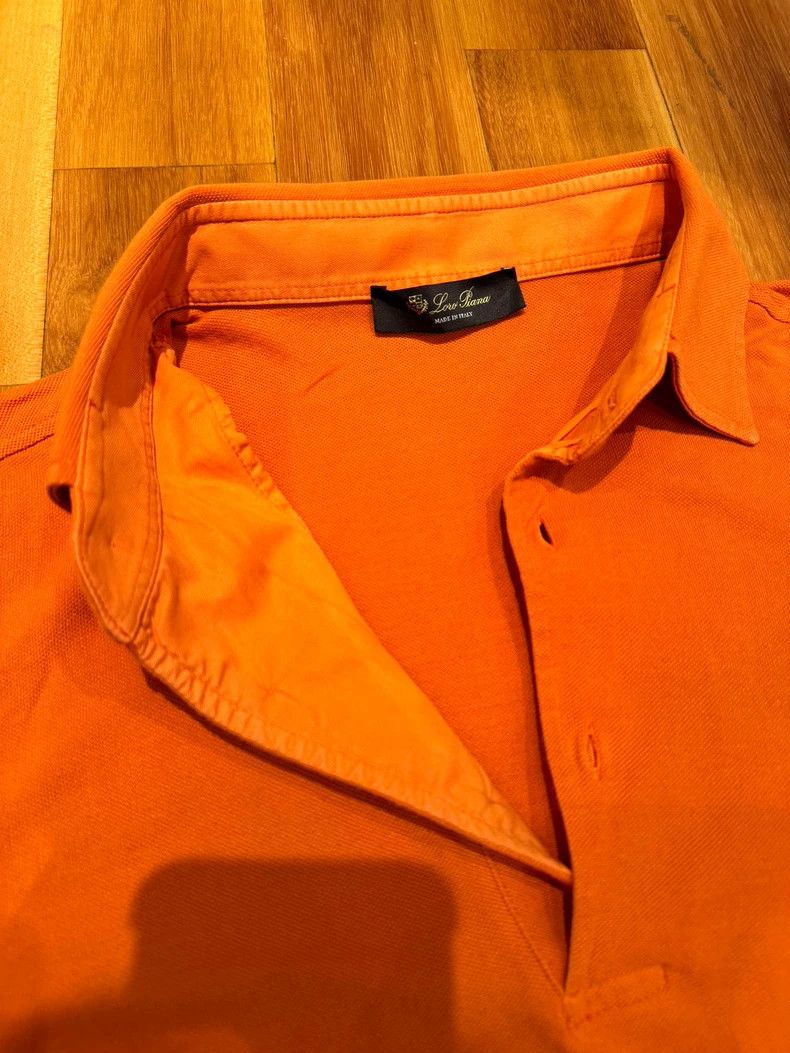 Loro Piana LORO PIANA Pure cotton orange Polo shirt Size US XL / EU 56 / 4 - 1 Thumbnail