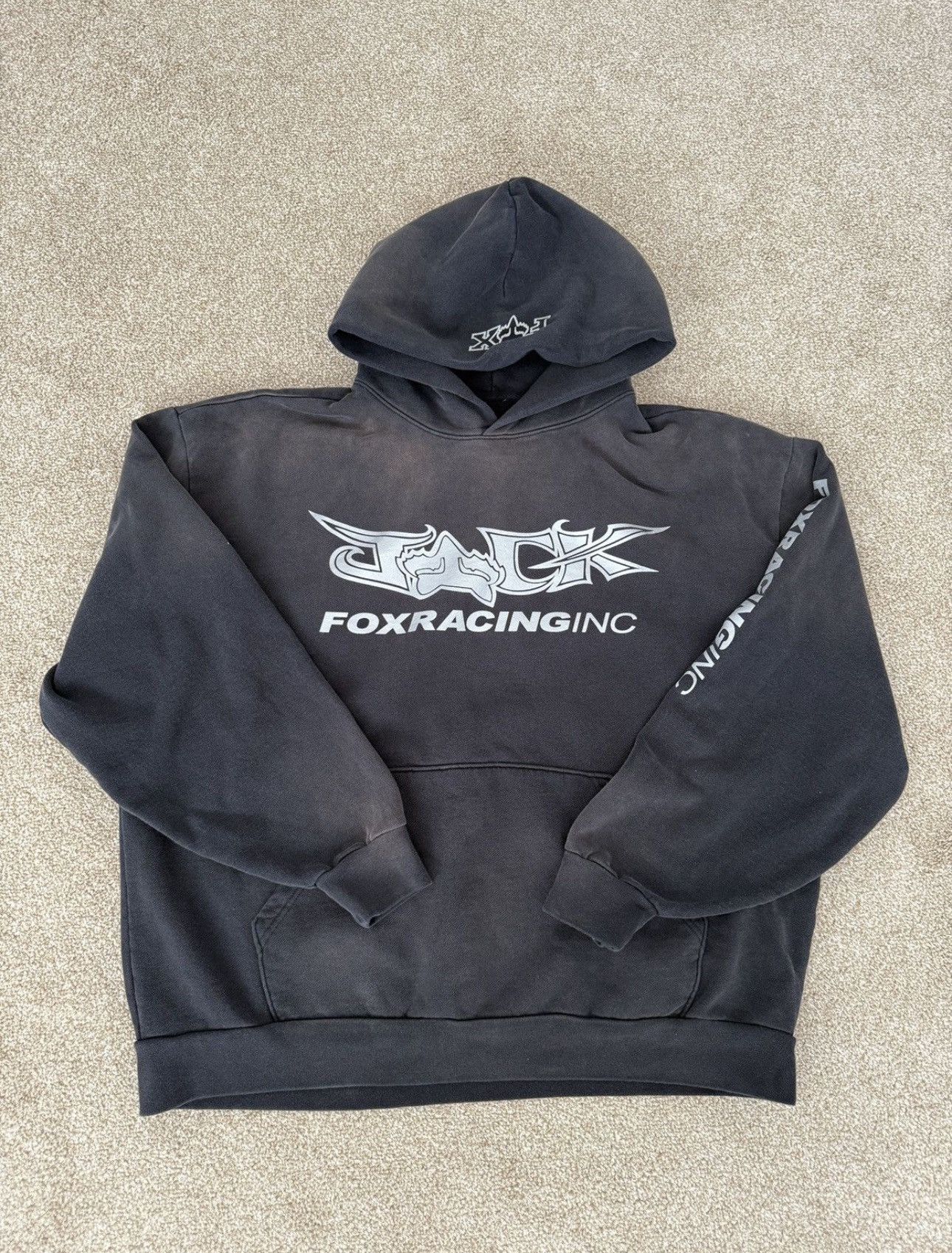 Travis Scott x Fox Racing★ロゴ フーディー Black 送関込 Fox Racing × Travis Scott Travis Scott X Fox Racing Hoodie