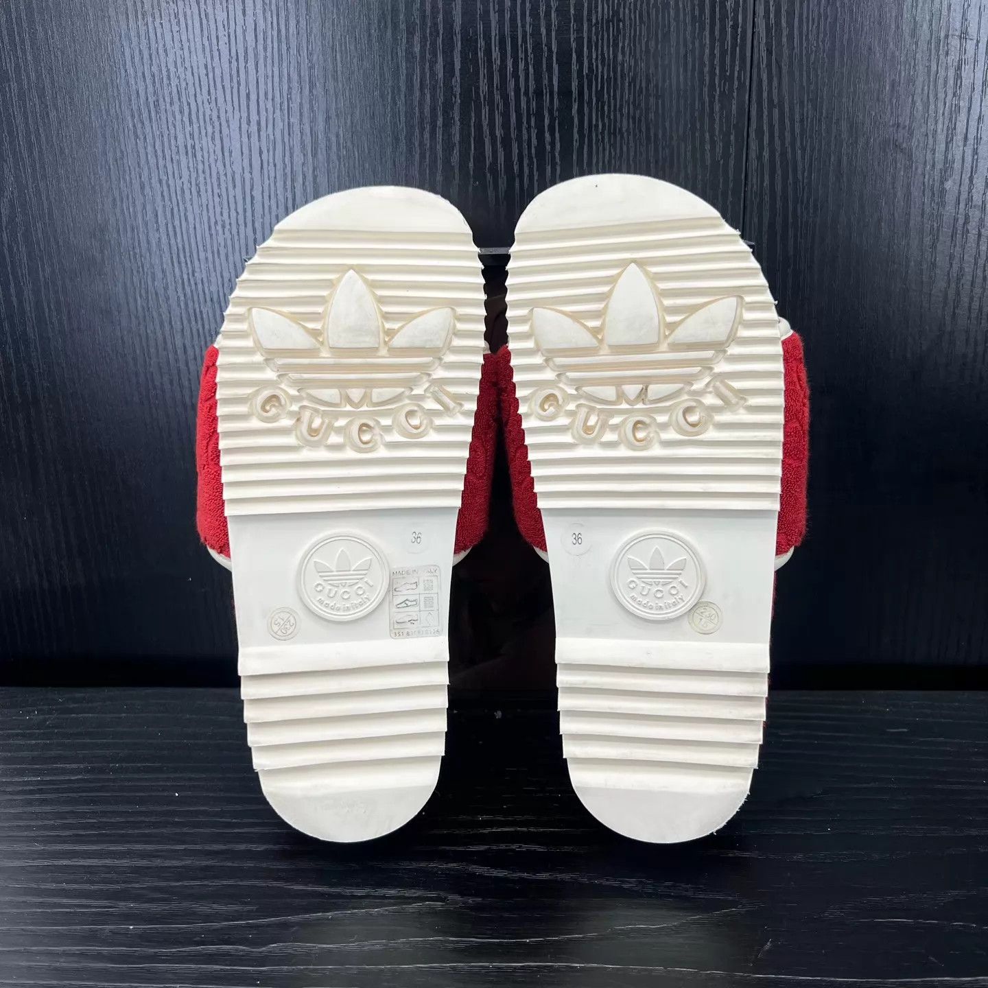 Gucci Gucci x Adidas Red Slippers 36 Boxed Size US 5.5 / IT 35.5 - 7 Thumbnail