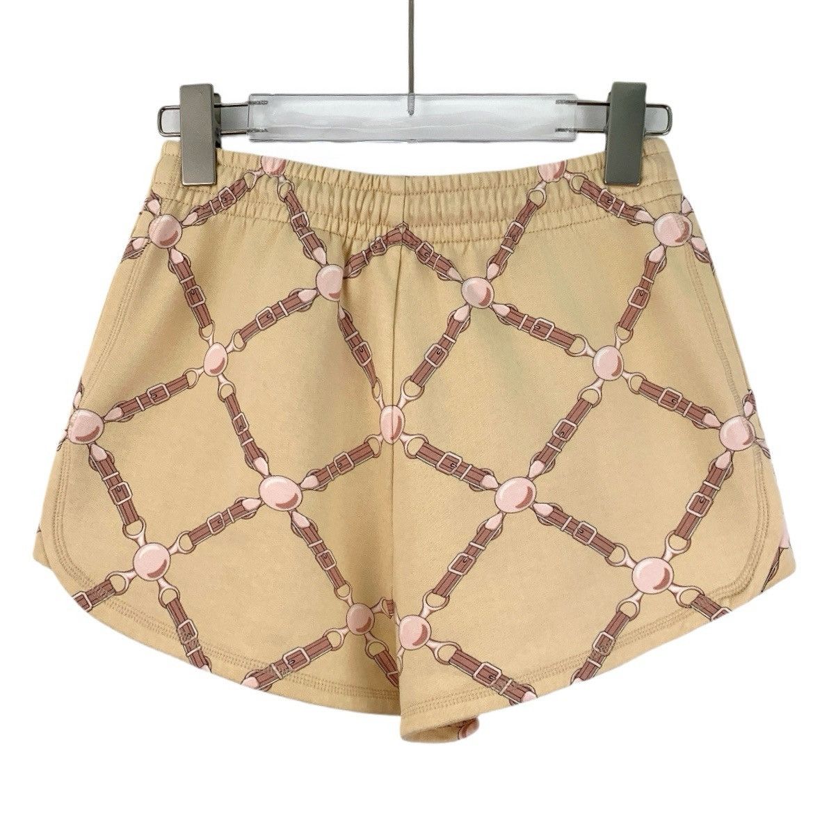 Hermes Hermes Beige Chain Printed Cotton Casual Shorts K26WX Size 24" / US 00 / IT 34 - 2 Thumbnail