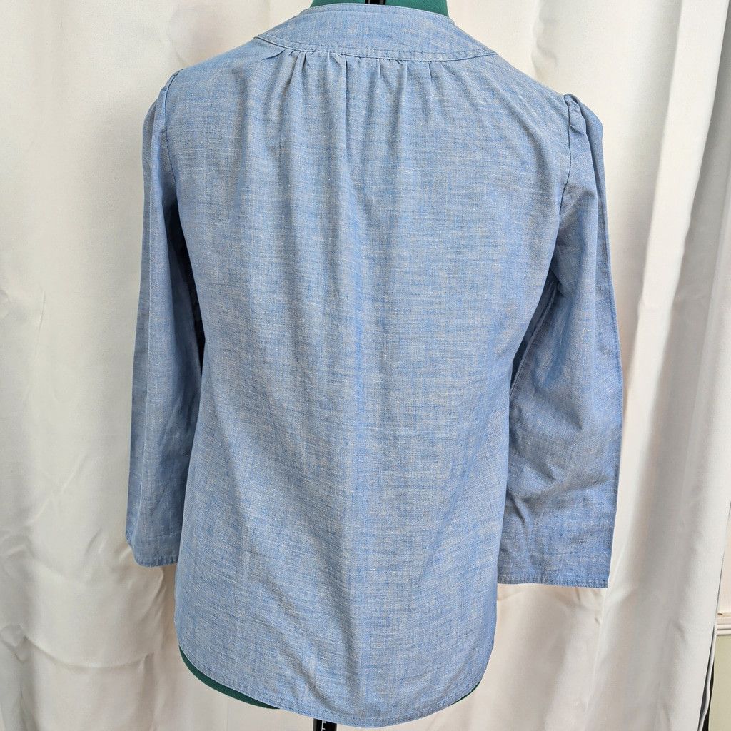 Levi's × Vintage 70's Levi's Chambray Peasant Top Size M / US 6-8 / IT 42-44 - 4 Thumbnail