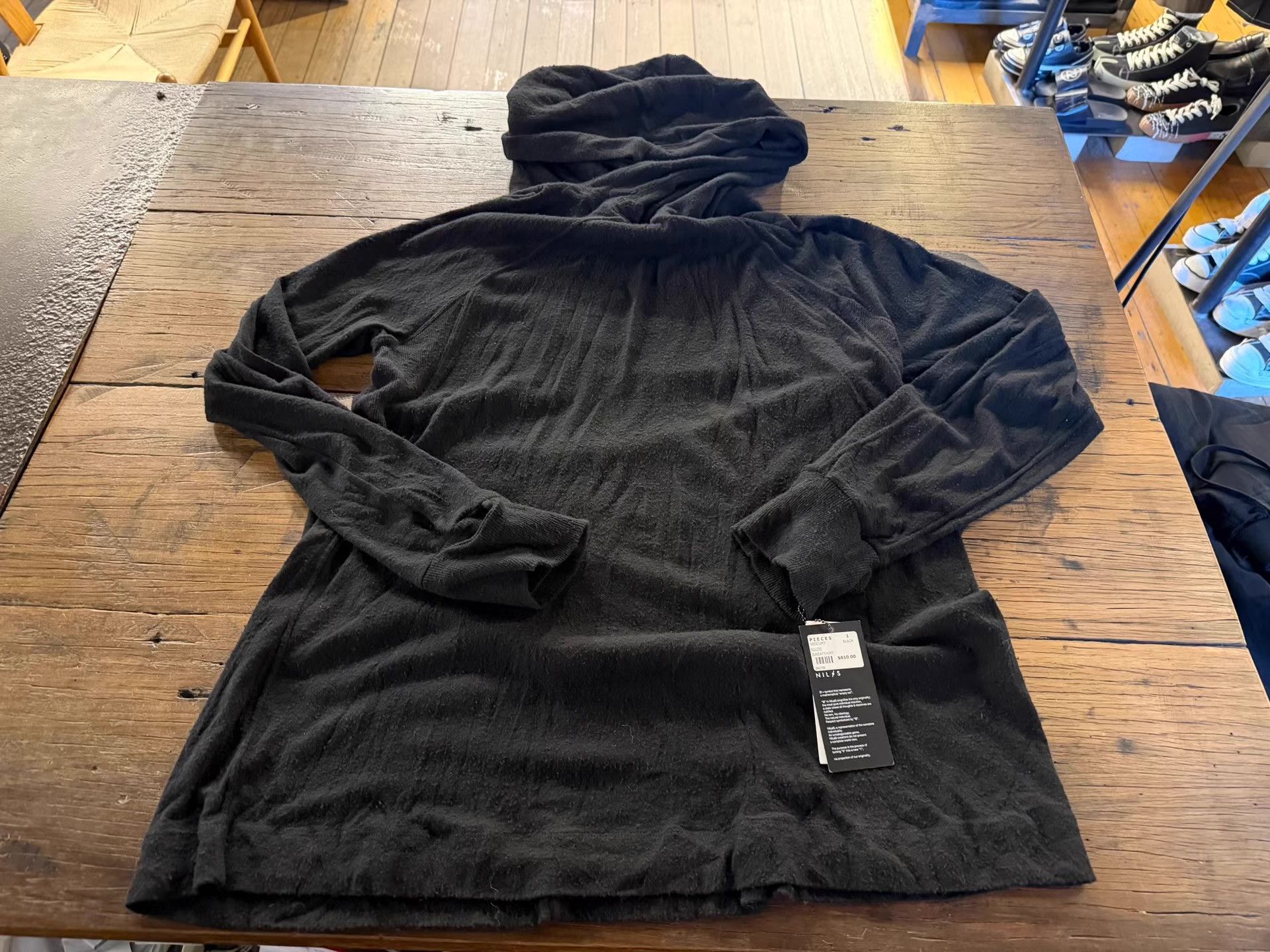 NILOS NILøS 16FW Black Wrap‑Collar Hoodie Ｑ25 Size US S / EU 44-46 / 1 - 1 Thumbnail