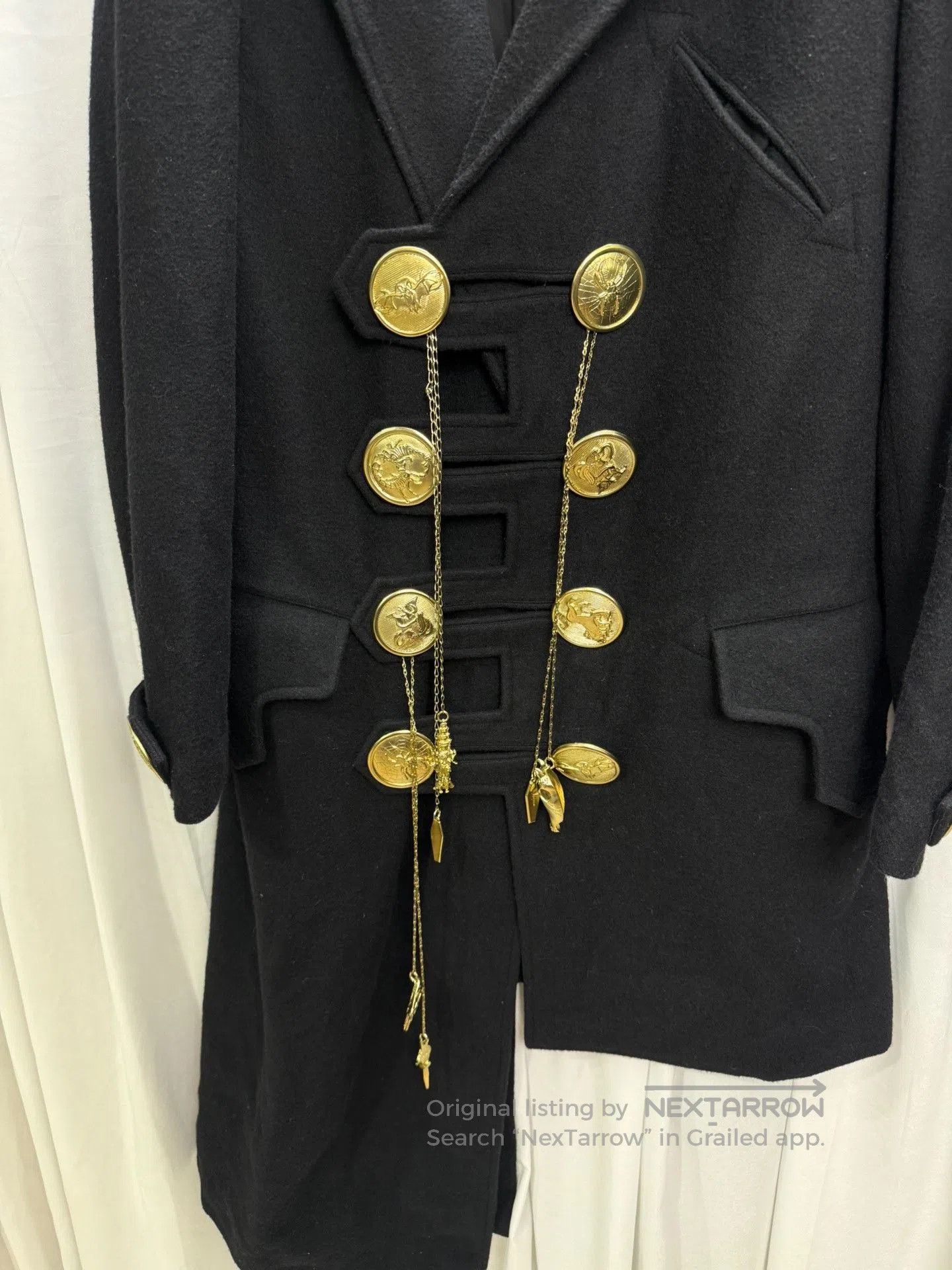 Yohji Yamamoto Yohji Yamamoto Pour Homme 19AW Gold Button Overcoat. Size US M / EU 48-50 / 2 - 2 Thumbnail