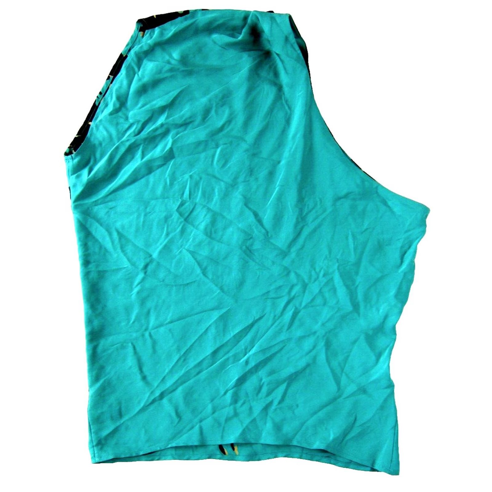 7 For All Mankind 7 For All Mankind Blouse One Shoulder Silk Geometric Small Green XS? Size S / US 4 / IT 40 - 2 Thumbnail