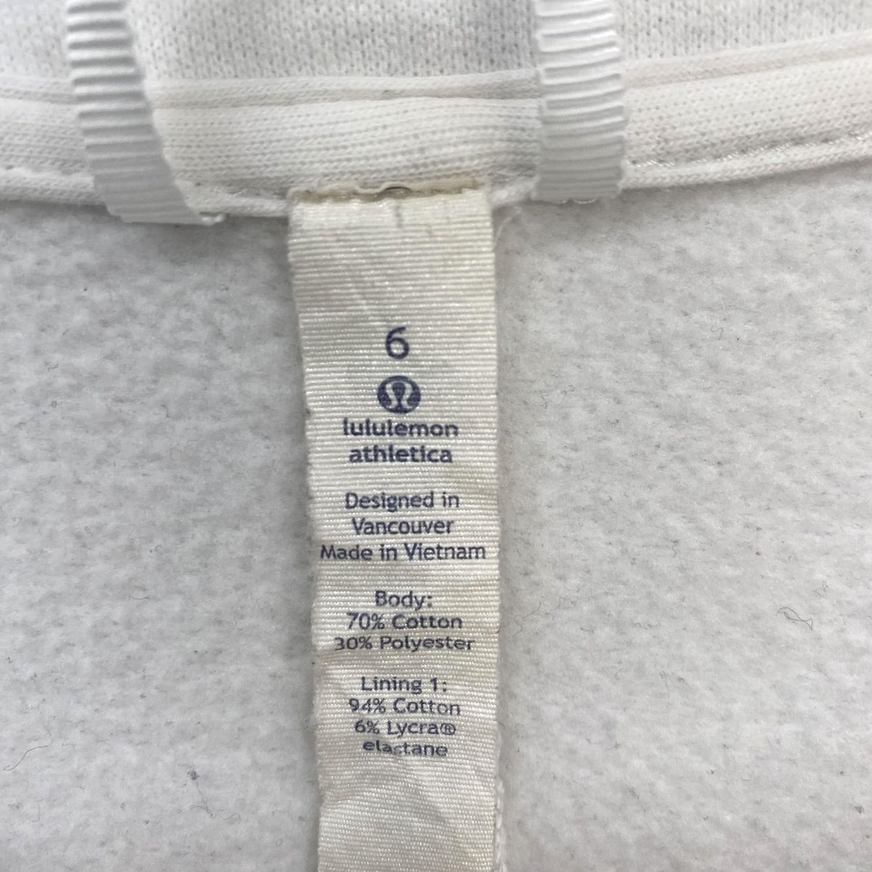 Lululemon Lululemon Jacket Womens 6 White Quilted Fleece Be True Full Zip Moto Pockets Shirt Size M / US 6-8 / IT 42-44 - 6 Thumbnail