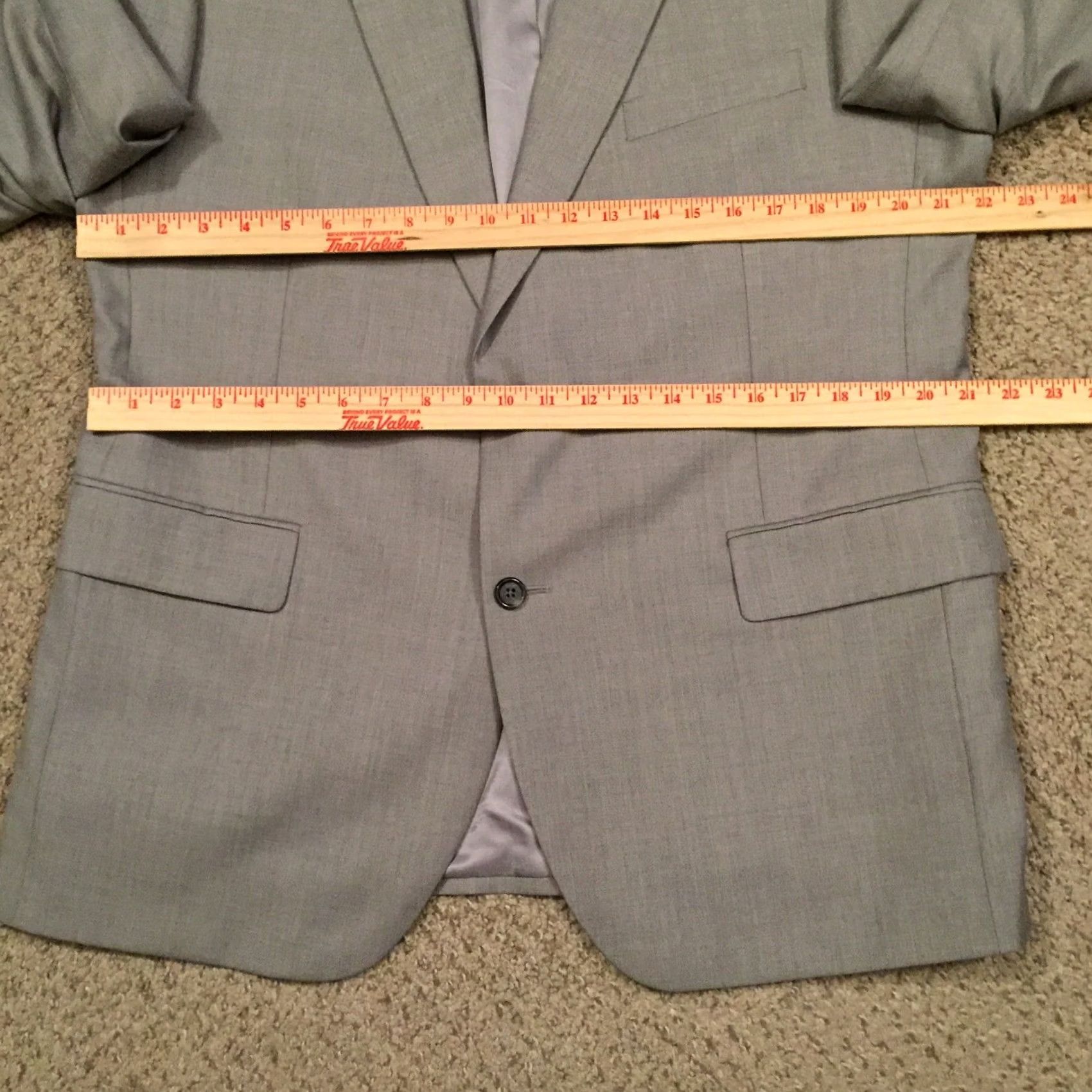 Jos. A. Bank Jos A Bank Blazer Mens 44 Gray Two Button Wool Silk Blend Jacket Blazer Notch Lapel Single-Breasted Two-Button Front Vintage? No Size 44R - 5 Thumbnail