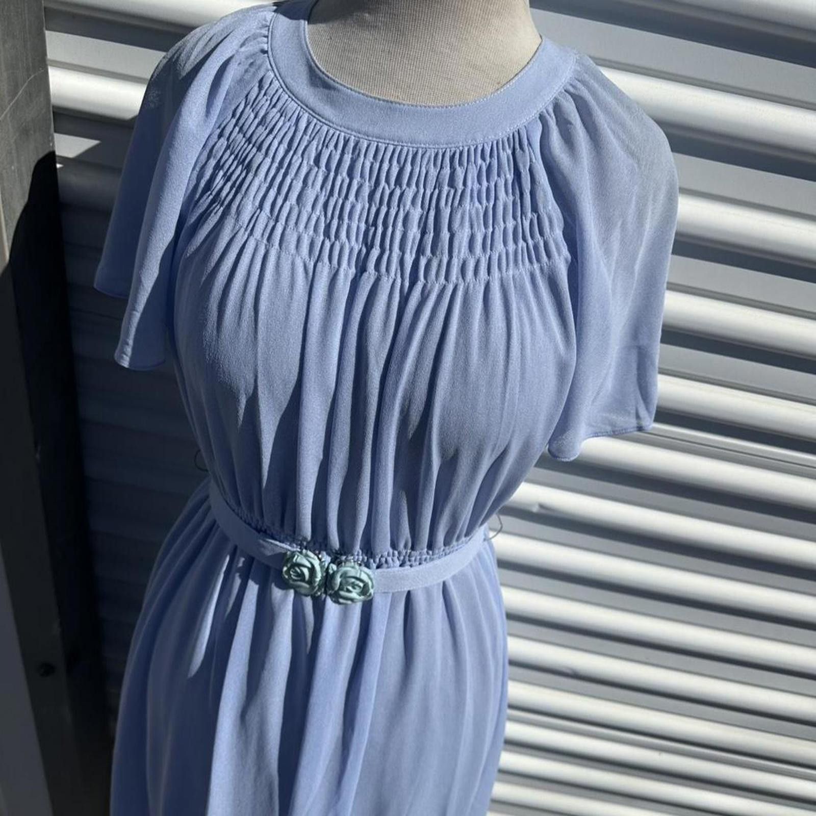 Other Blue 1950s midi dress with floral print,vintage Size S / US 4 / IT 40 - 7 Thumbnail
