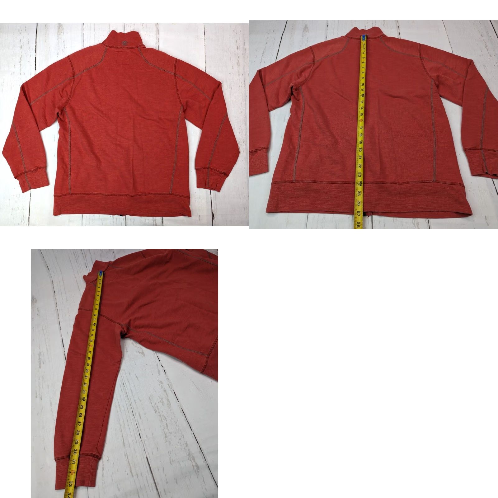 Timberland Timberland Full Zip Sweater Mens L Red Cotton Button Pocket Knit Pullover Jacket Size US L / EU 52-54 / 3 - 9 Thumbnail