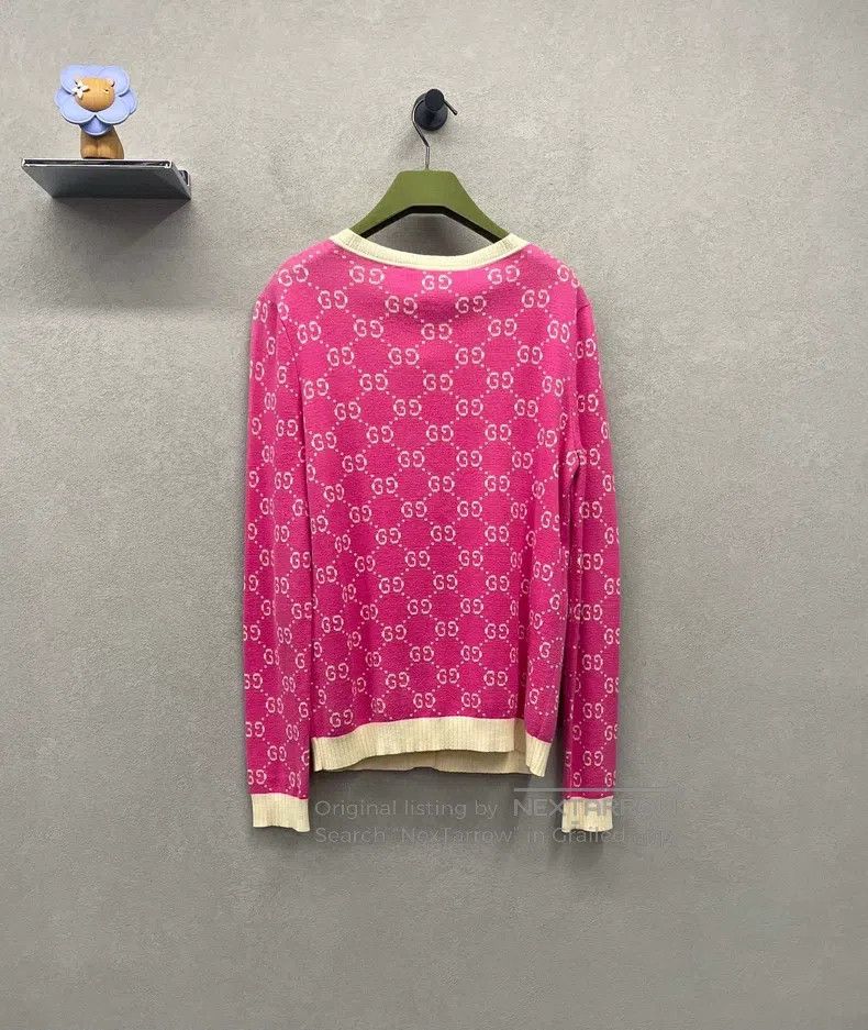 Gucci Gucci Full-print pink knitted cardigan coat Size XS / US 0-2 / IT 36-38 - 2 Thumbnail
