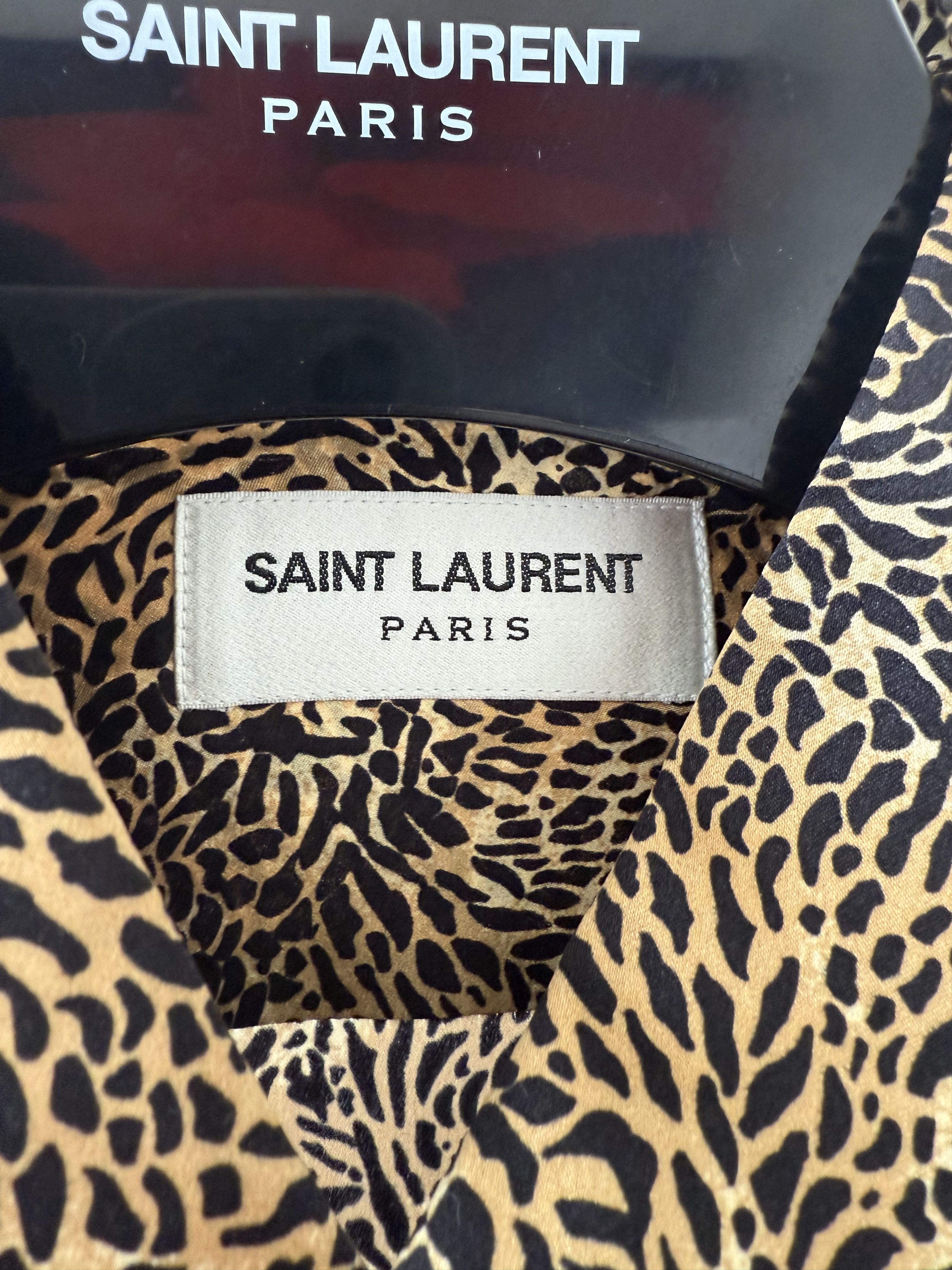Saint Laurent Paris Saint Laurent Silk Leopard Shirt Size US M / EU 48-50 / 2 - 9 Thumbnail