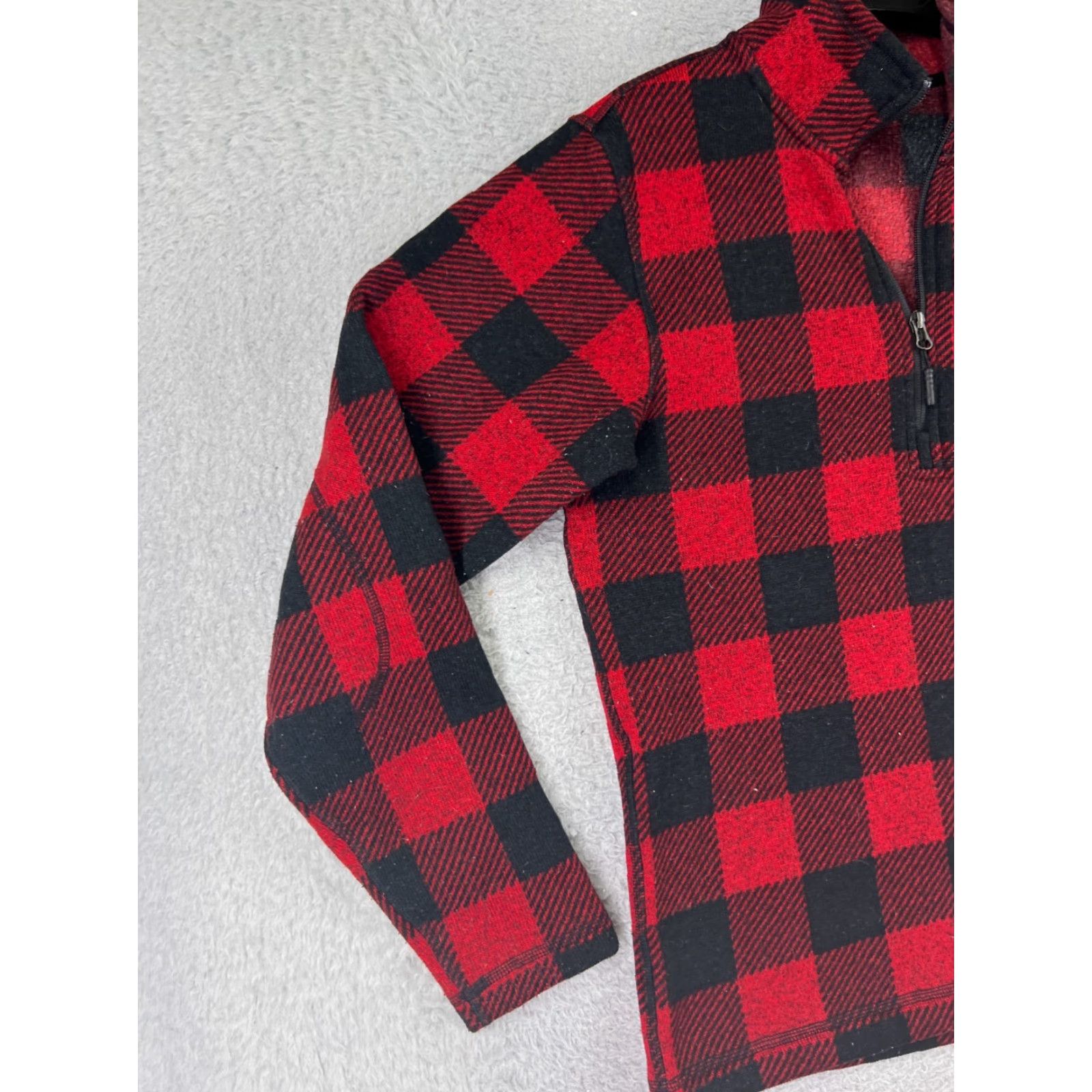 The North Face The North Face Sweater Men S Red Plaid Knit Sherpa Lined 100% Poly Mock Neck Pullover Cardigan? Size US S / EU 44-46 / 1 - 6 Thumbnail