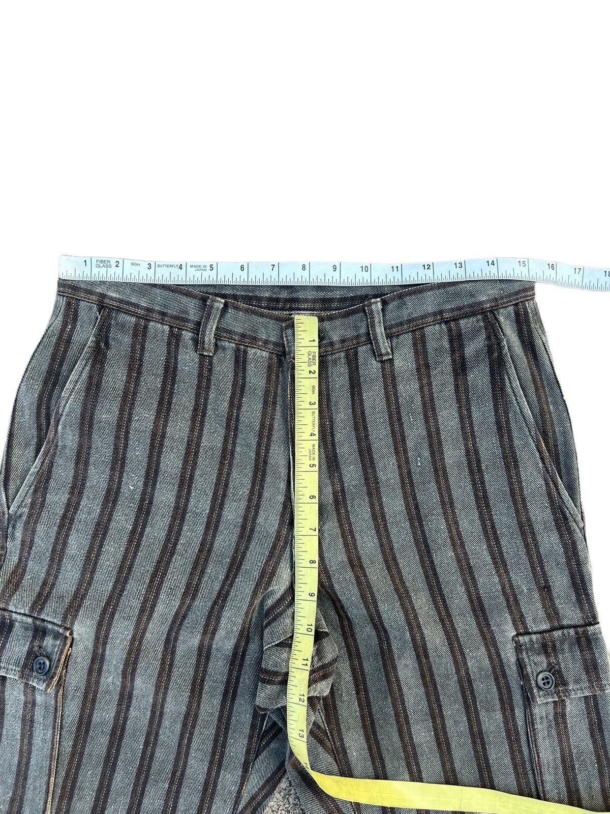 Comme Ca Ism Comme Ca Ism Japan Waxed Striped Denim Cargo Pant Size US 29 - 3 Thumbnail