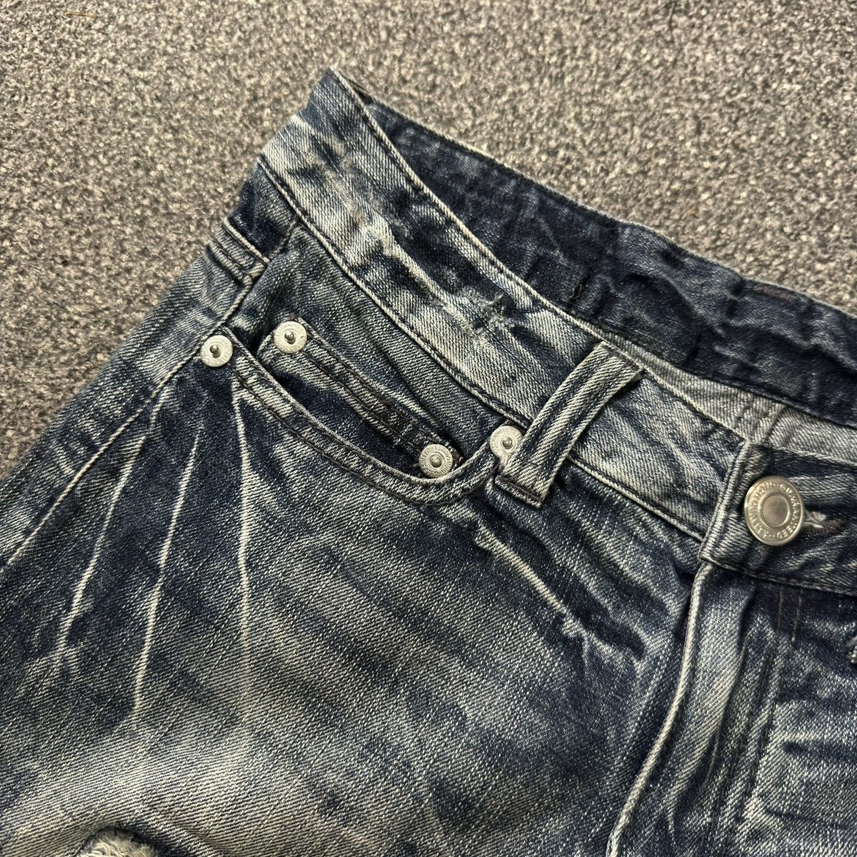 Purple Brand 🔥🇯🇵 Vintage Japanese Destroyed Crack Wash Jeans LGB Style Size US 32 / EU 48 - 14 Thumbnail