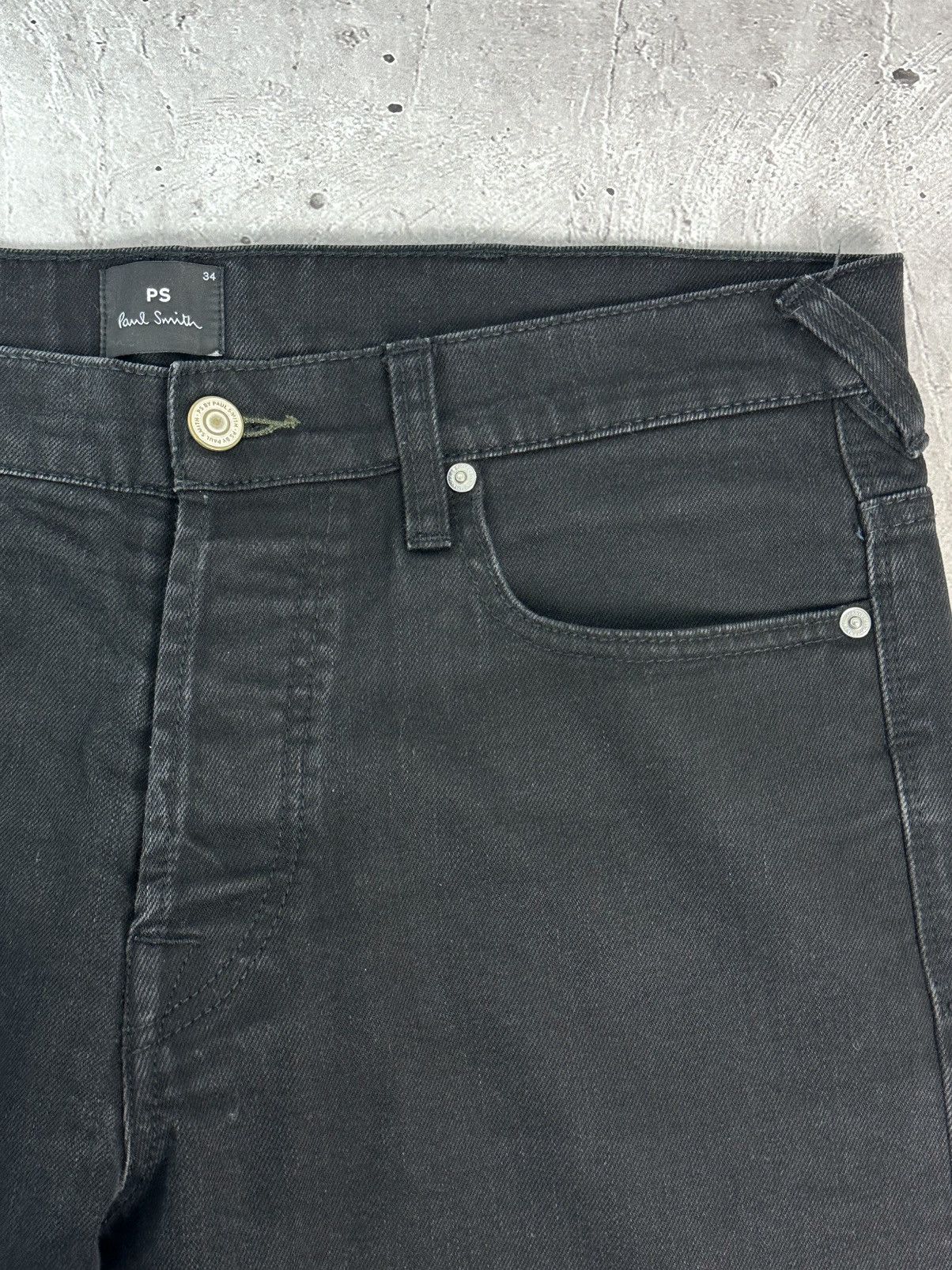 Paul Smith Paul Smith Standard Fit Black Straight Cotton Men’s Jeans Size US 34 / EU 50 - 5 Thumbnail