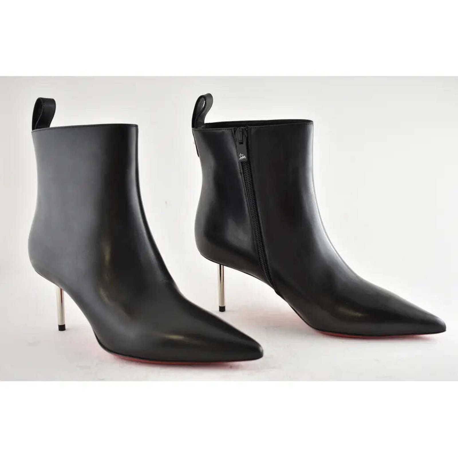 Christian Louboutin Christian Louboutin Epic Booty 70 Black Calf Leather Zipper Size US 8 / IT 38 - 4 Thumbnail