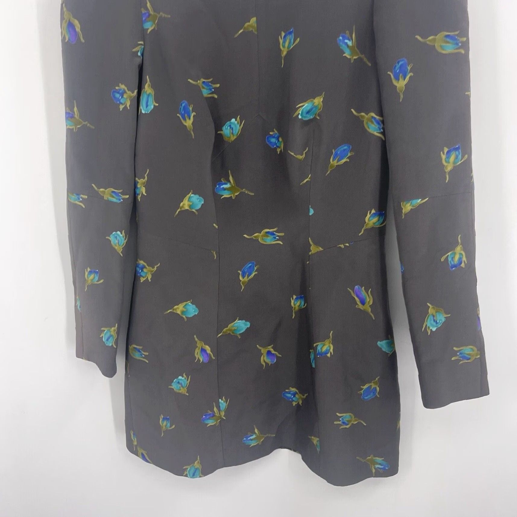 Rebecca Minkoff Rebecca Minkoff Dress Women Floral Silk Zip Sleeve Mini 4 Black Puff Sleeve Silk Chiffon Vintage No 90s Event Theme Flower Womens Size S / US 4 / IT 40 - 4 Thumbnail