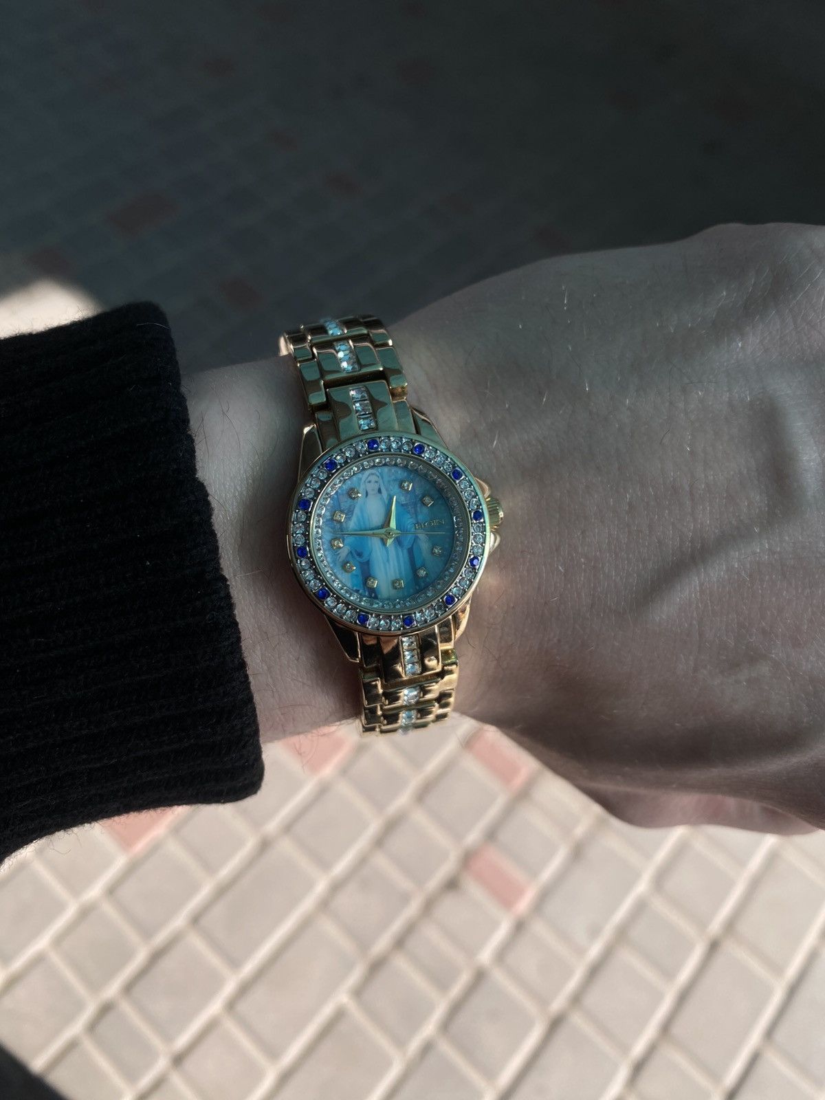 Japanese Brand Elgin Virgin Mary Gold Watch Rare Archive Religious Y2K Size ONE SIZE - 2 Thumbnail