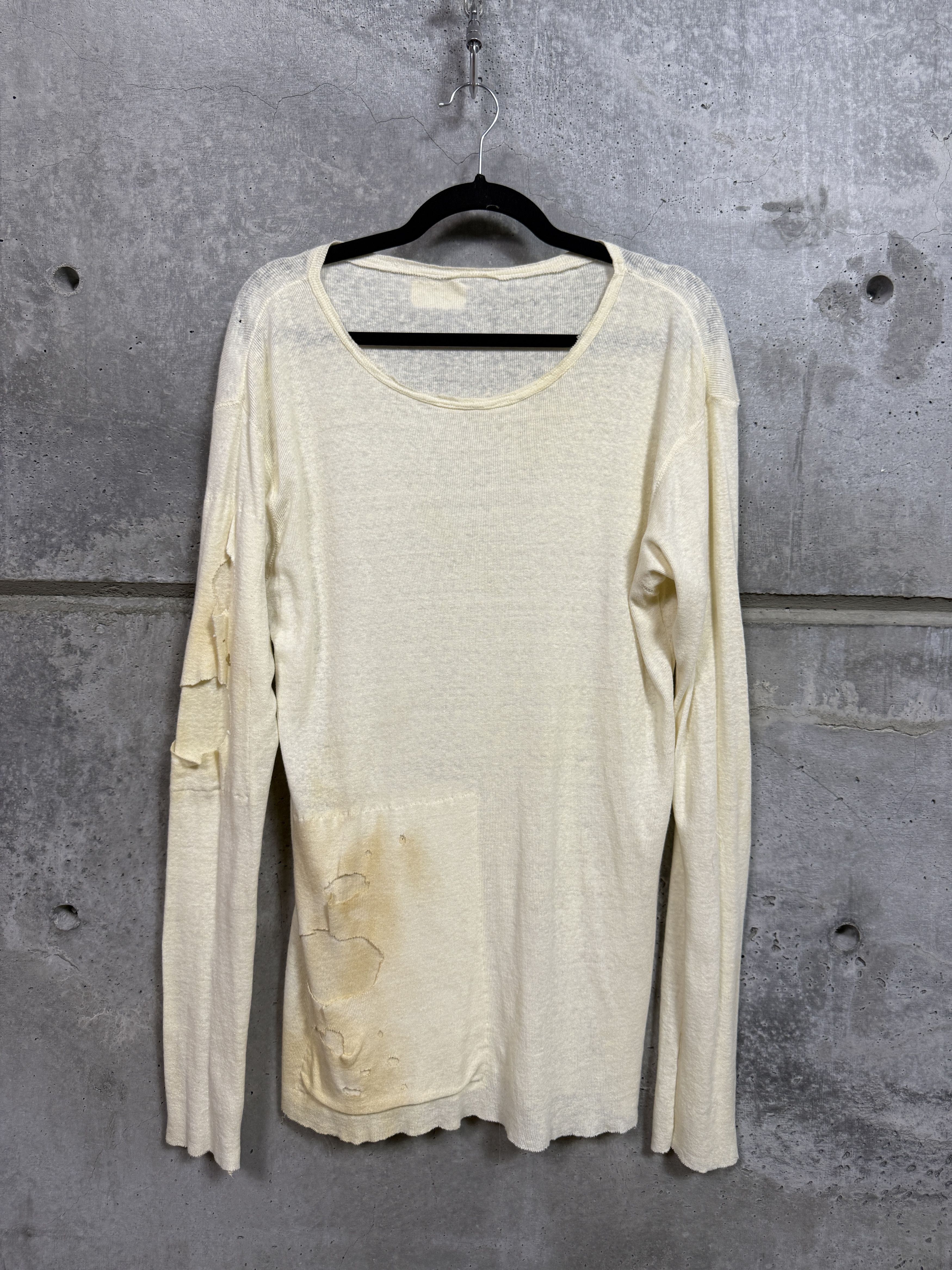 Greg Lauren Greg Lauren Runway SS16 Linen Distressed Long Sleeve Tee Size US L / EU 52-54 / 3 - 1 Thumbnail