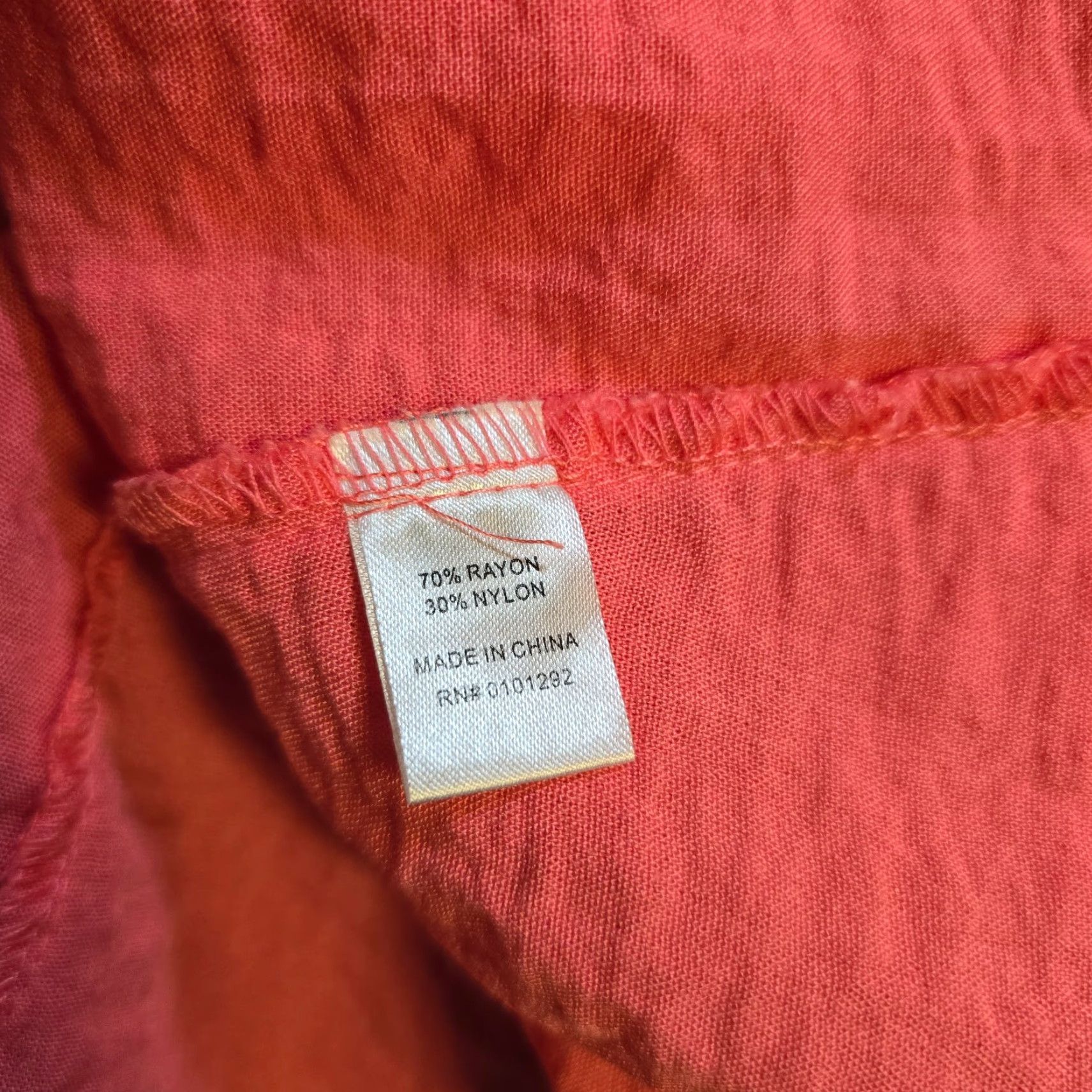 Vintage Lulu B Top Women M Orange Pink Textured Knit Round Neck Casual Capsule Shirt Blouse Womens Vintage? Size M / US 6-8 / IT 42-44 - 7 Thumbnail