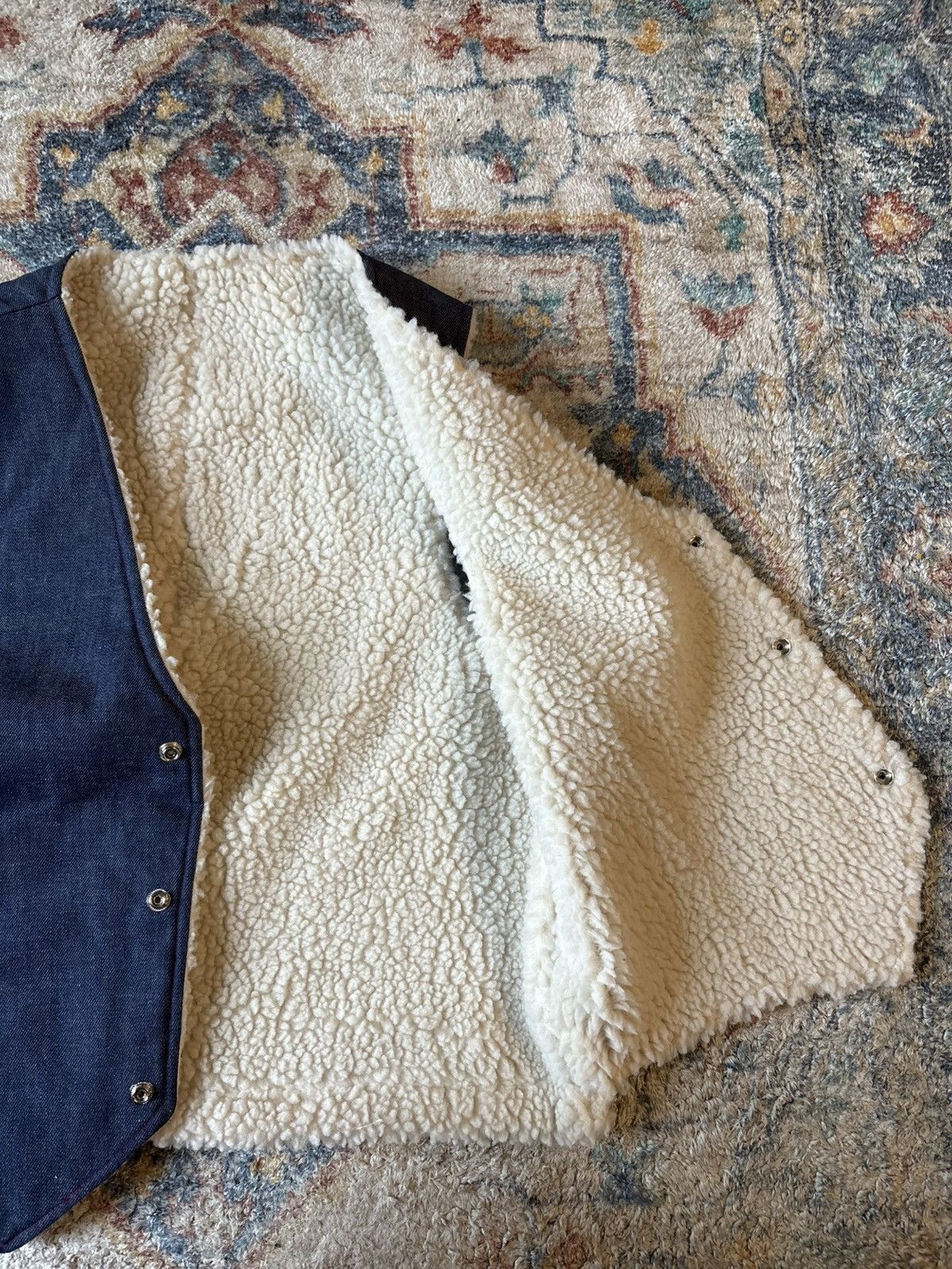 Vintage Vintage 1970s Sherpa Lined Denim Vest Large Size US L / EU 52-54 / 3 - 3 Thumbnail