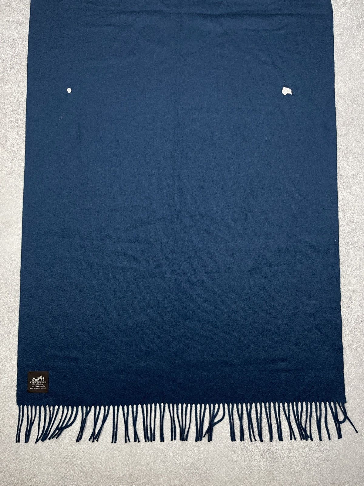 Hermes Hermes Sellier Paris Double Face Stole/Scarf Indigo Cashmere Size ONE SIZE - 10 Thumbnail