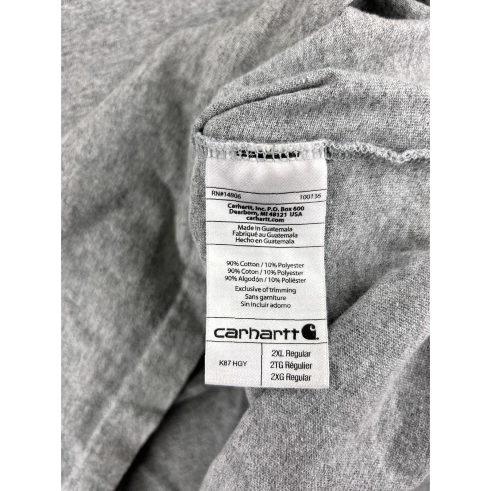 Carhartt Carhartt Shirt Mens 2XL Heather Gray Short Sleeve Pocket Crew Cotton Blend T-Shirt Size US XXL / EU 58 / 5 - 4 Thumbnail
