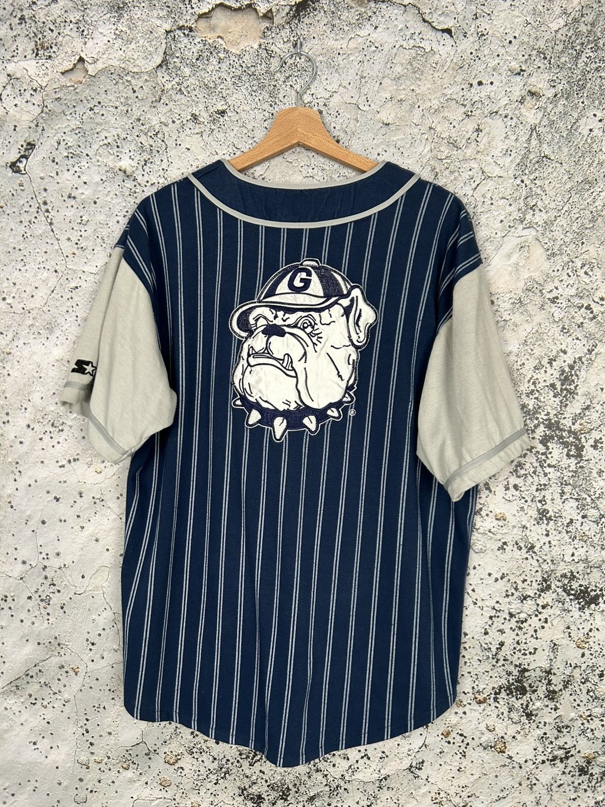 MLB Vintage Georgetown Hoyas Stripe MLB Baseball Jersey 90s Rare Size US L / EU 52-54 / 3 - 2 Thumbnail
