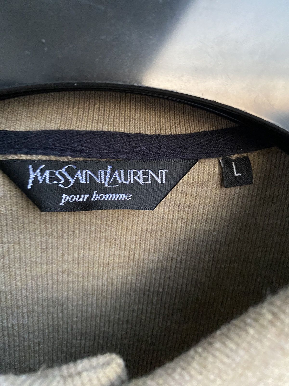Yves Saint Laurent 90’s YSL Sweatshirt 1/4 Beige Vintage Sweater Quarter Zip Size US L / EU 52-54 / 3 - 5 Thumbnail