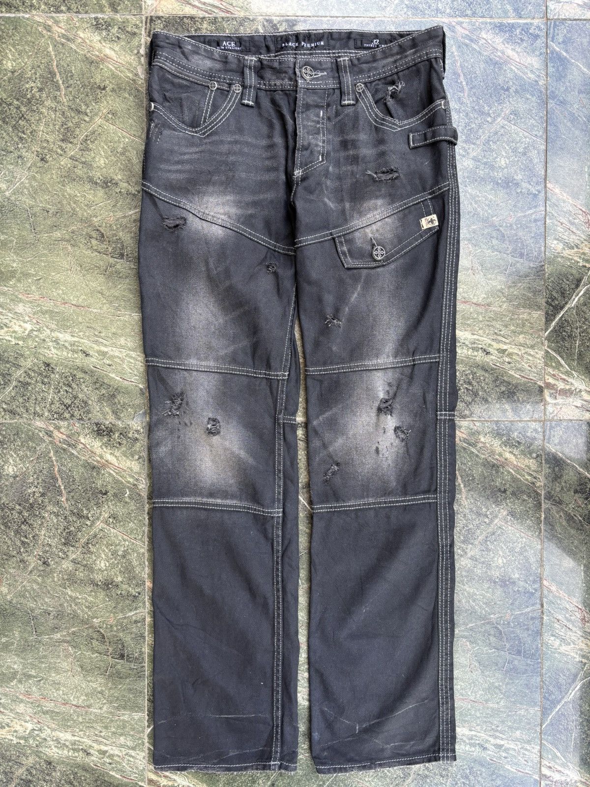 Affliction Y2K Affliction Black Premium Distressed Black Washed Jeans Size US 32 / EU 48 - 1 Thumbnail