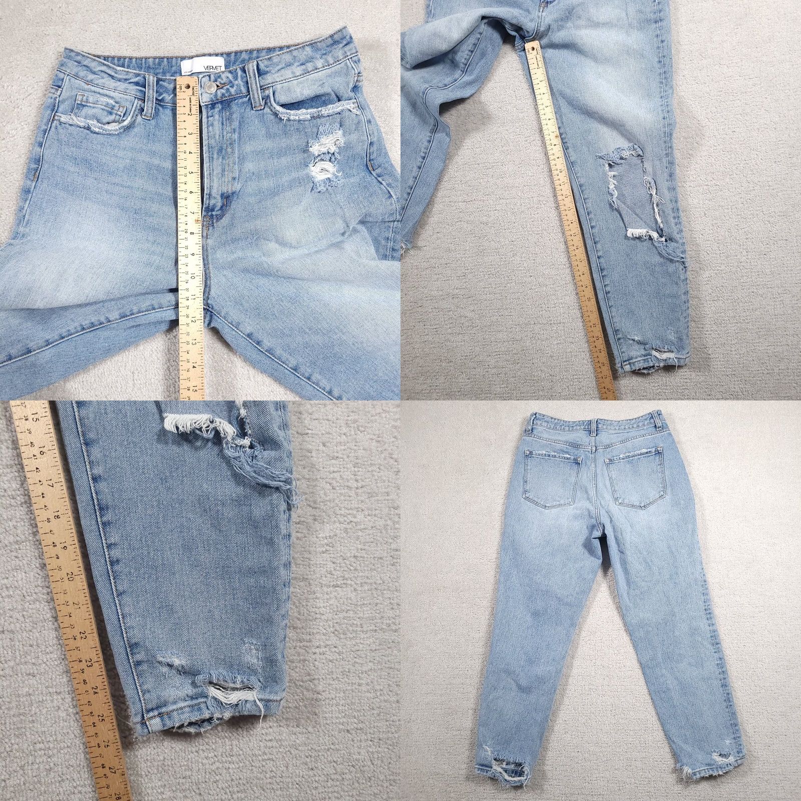 Denime Vervet Jeans Ankle Skinny Fit Women's Size 29 Distressed Denim Destroyed Modern Hipster Size 29" - 8 Thumbnail