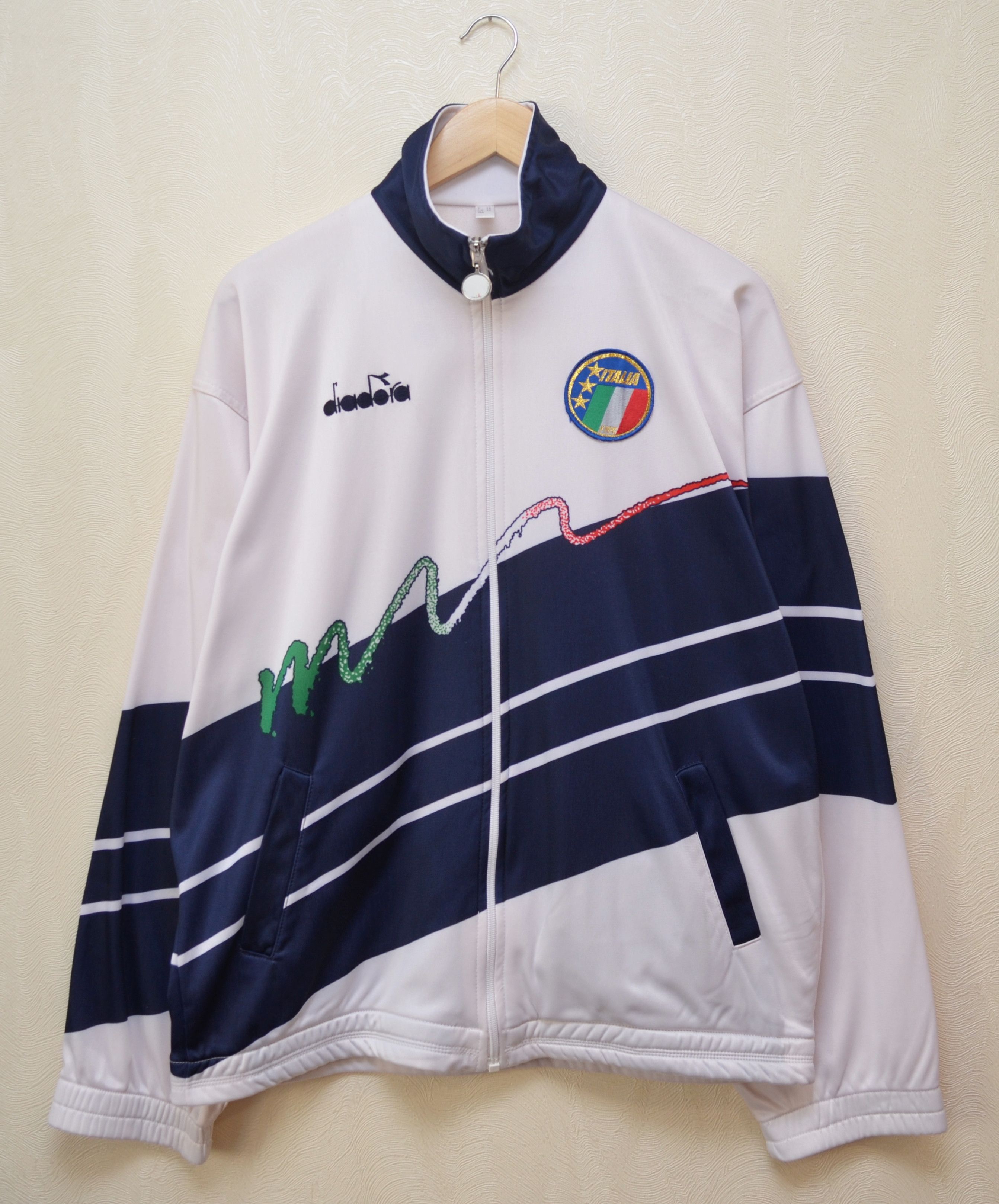 image of 1990-92 Italy Diadora Track Jacket Italia World Cup Vintage, Men's (Size XL)